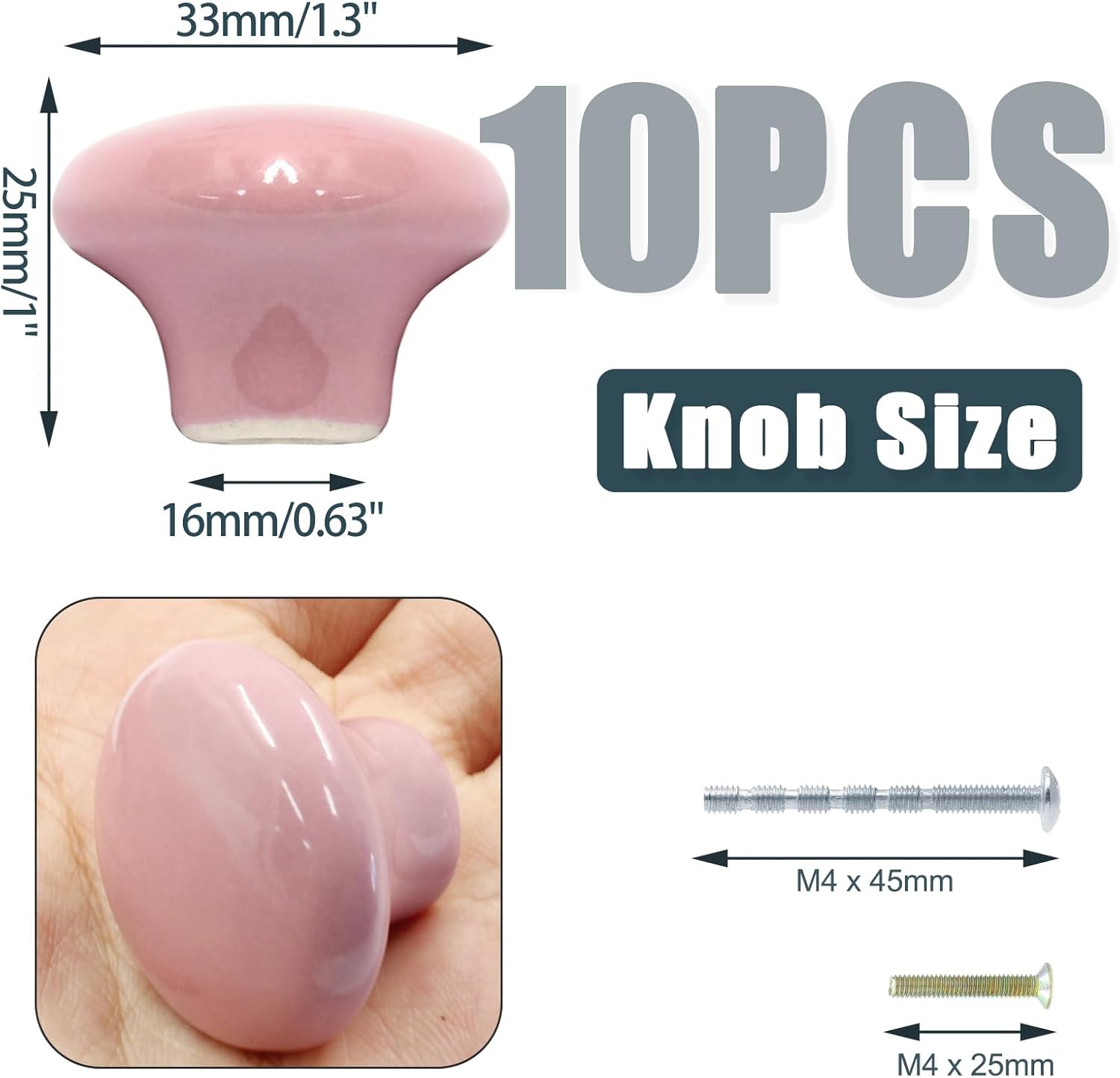 Biaungdo 10 Pack Ceramic Door Knobs
