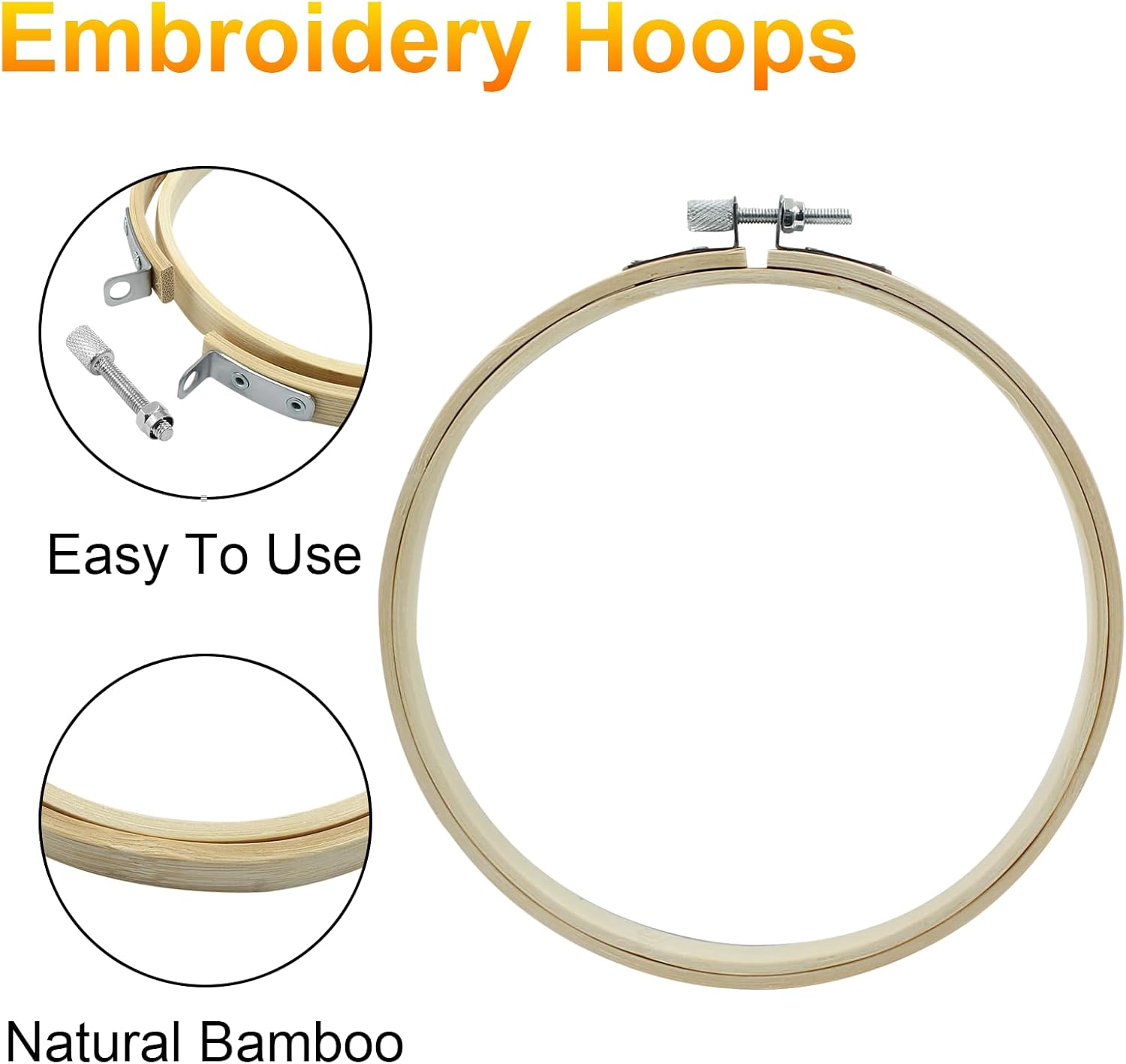Biaungdo 6 Pieces 6 Inch Embroidery Hoops