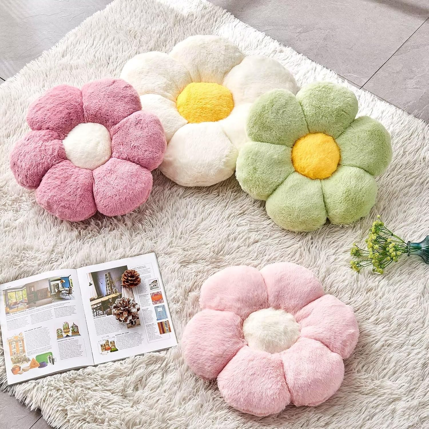 Pink Flower Pillow