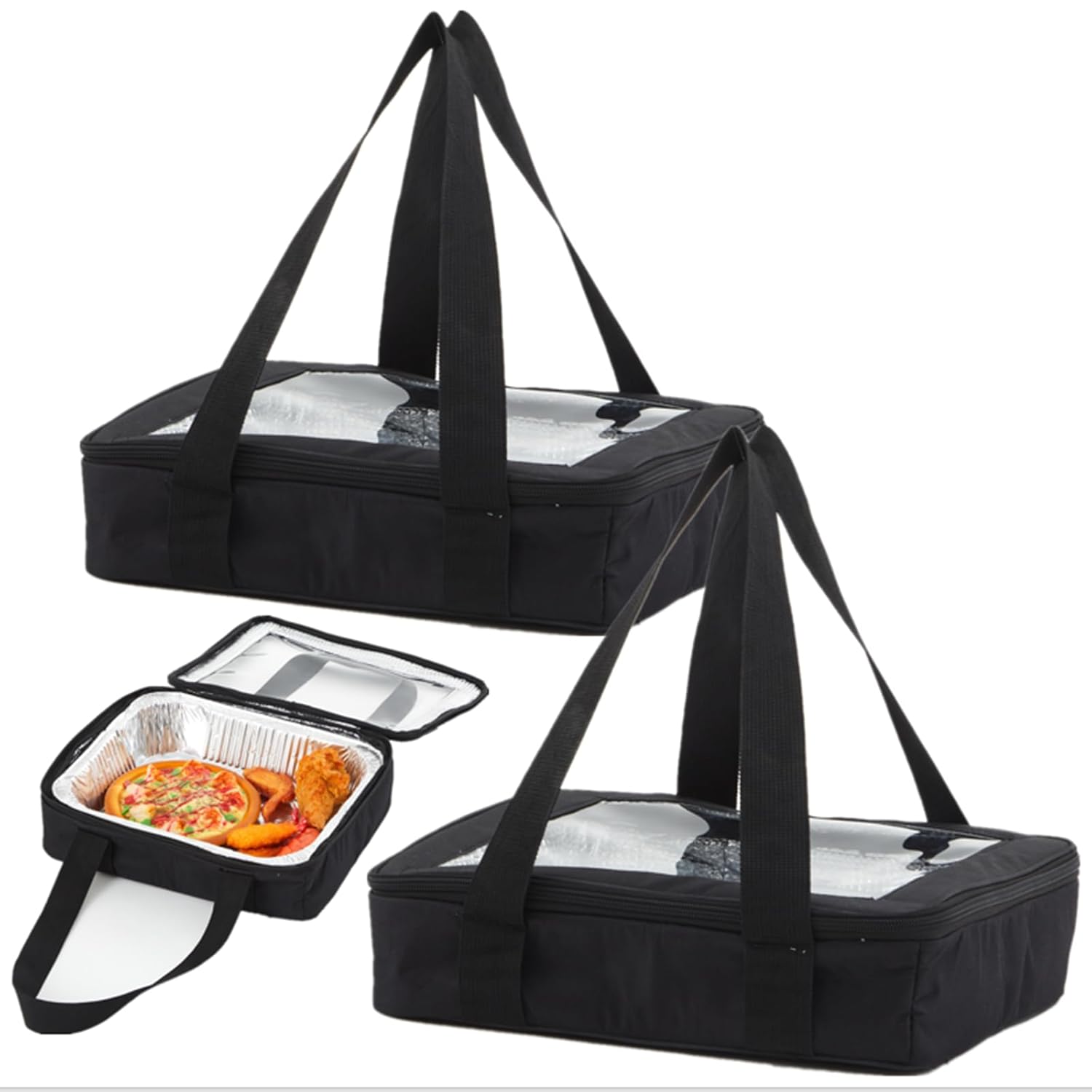 2 Pcs Foil Pan Carrier with Lid