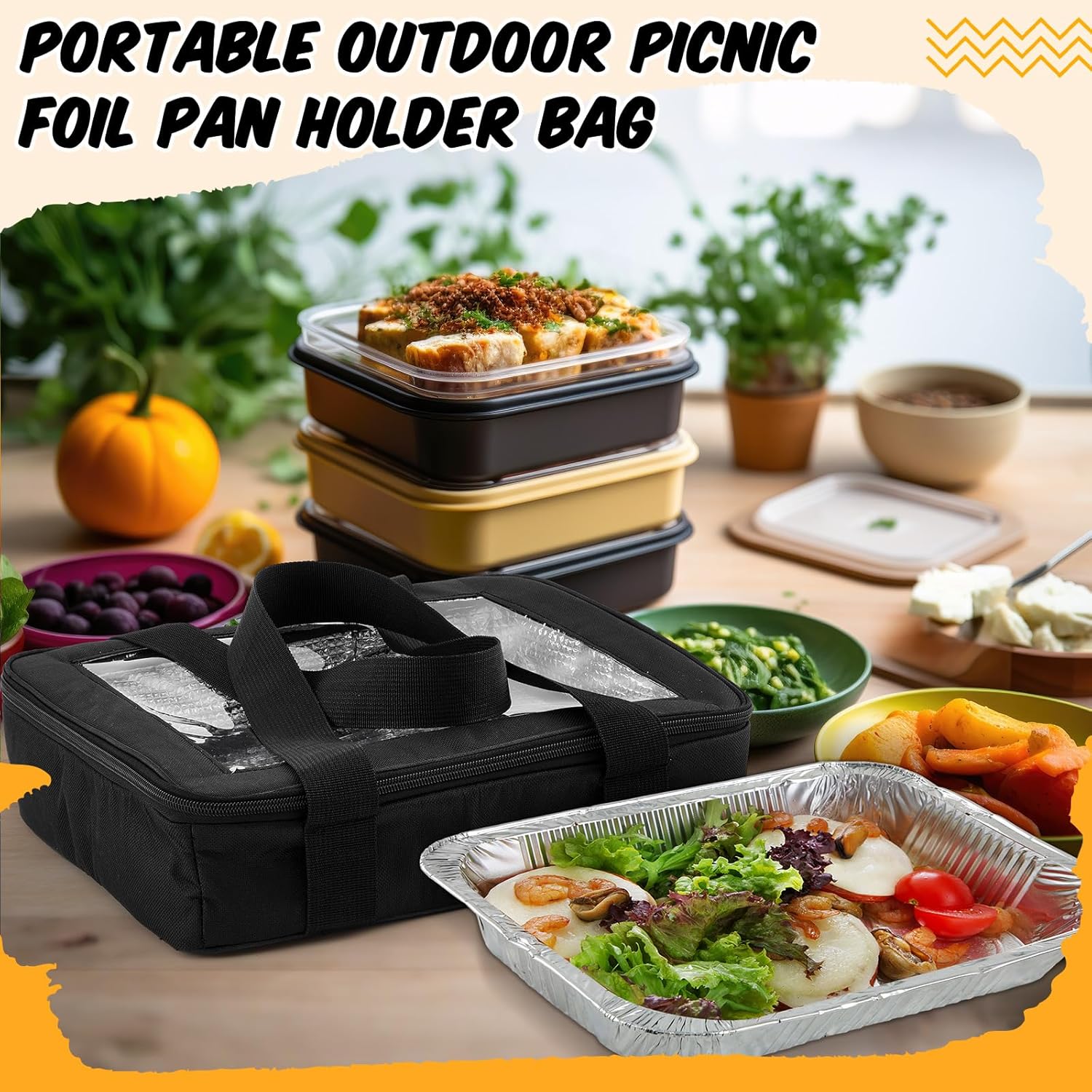 2 Pcs Foil Pan Carrier with Lid