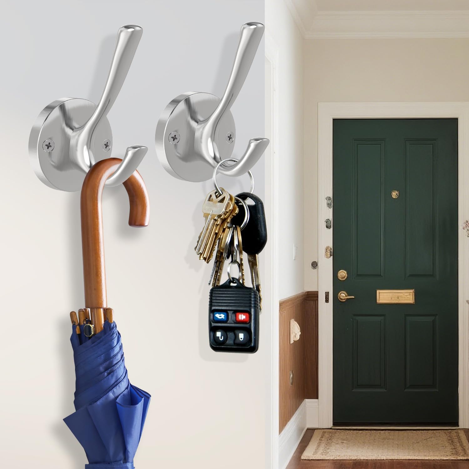 Brushed Nickel Wall Hooks Towel Hooks