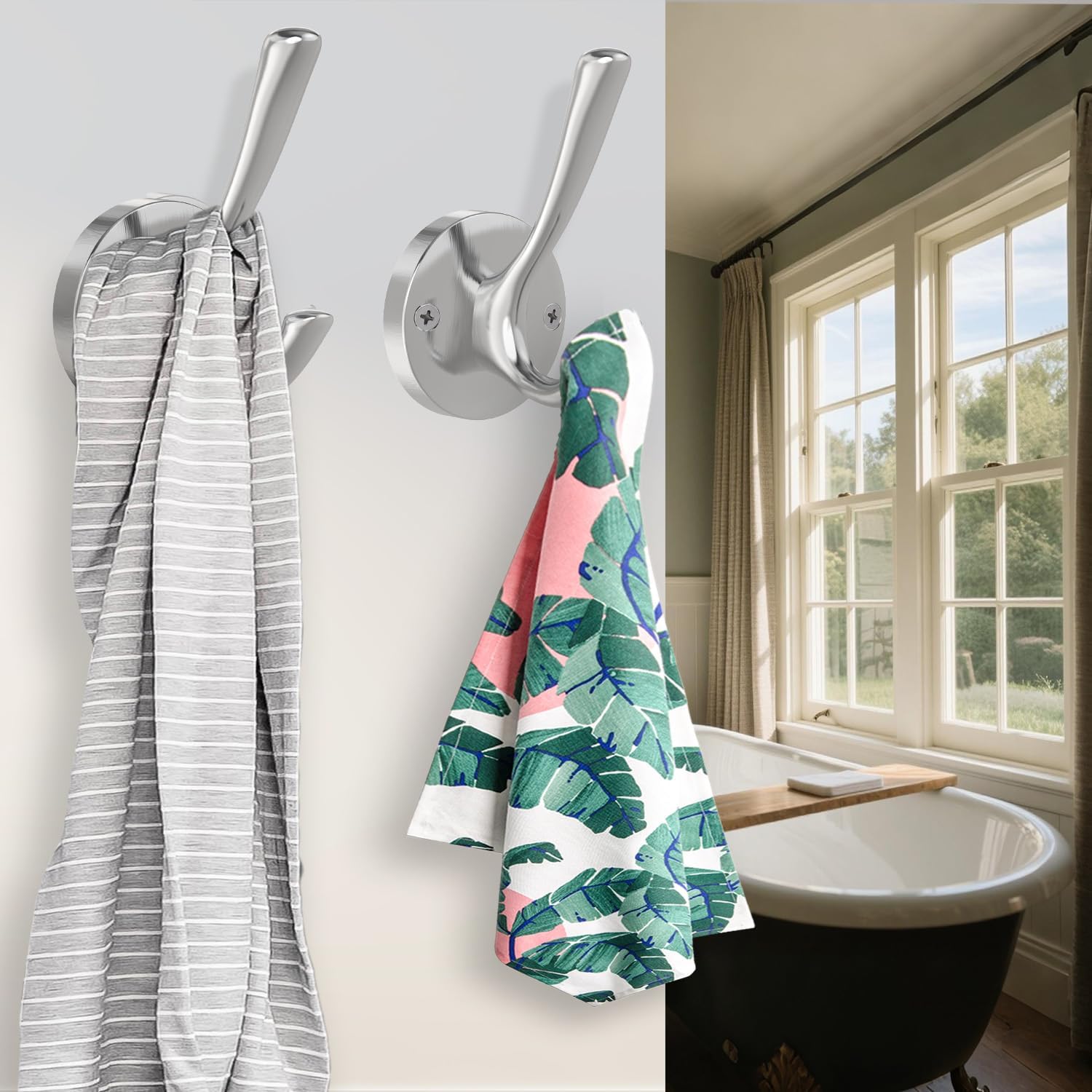 Brushed Nickel Wall Hooks Towel Hooks