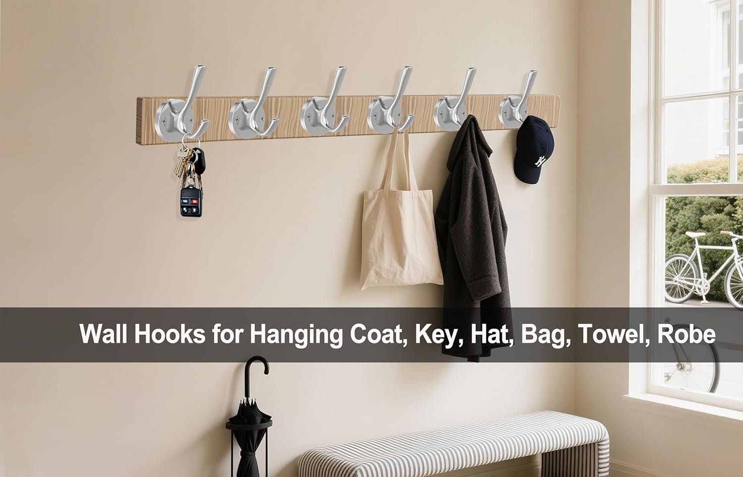 Brushed Nickel Wall Hooks Towel Hooks