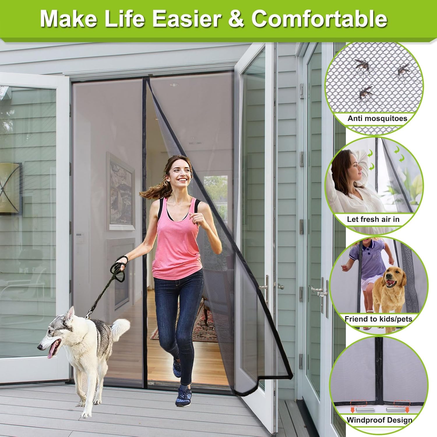 Magnetic Screen Door Self Closing