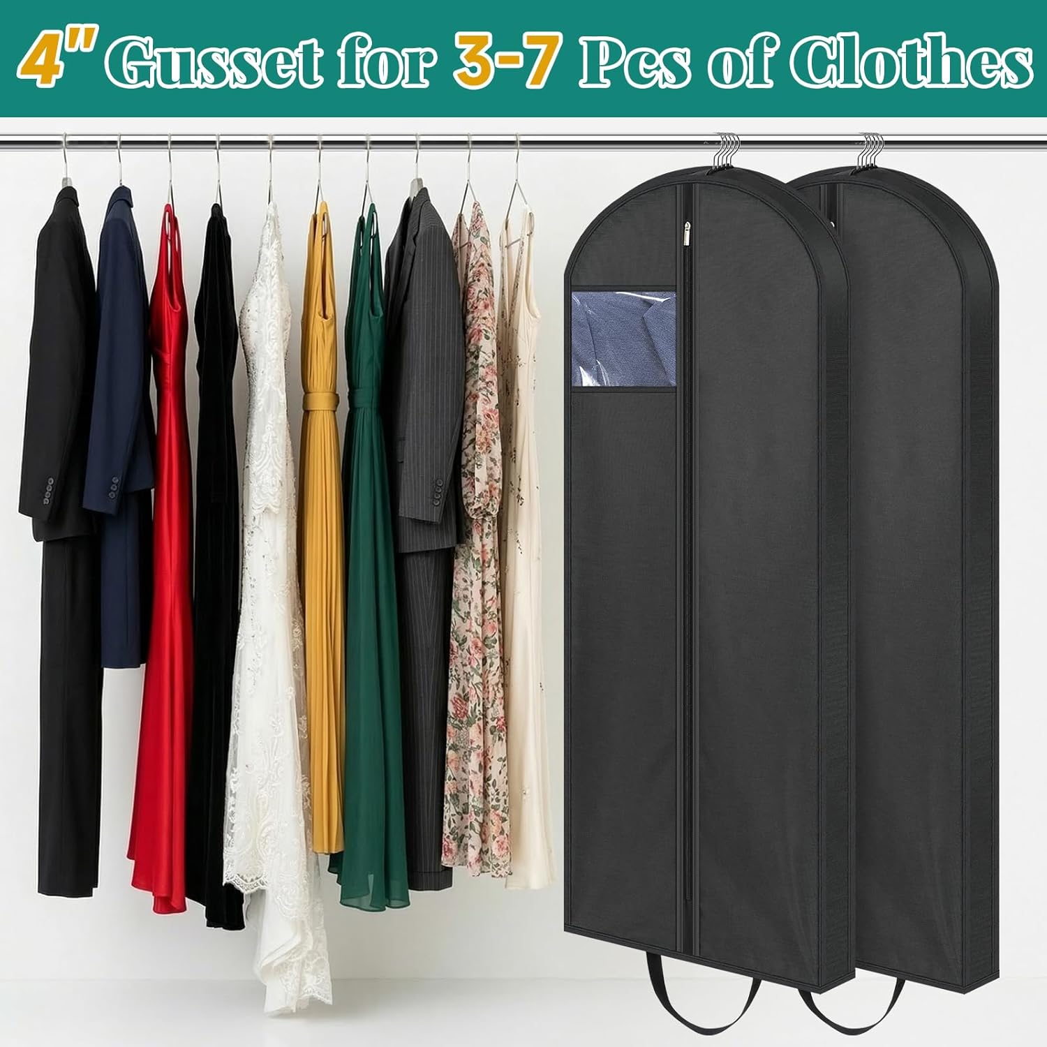 LANDNEOO 65" Long Garment Bags for Travel