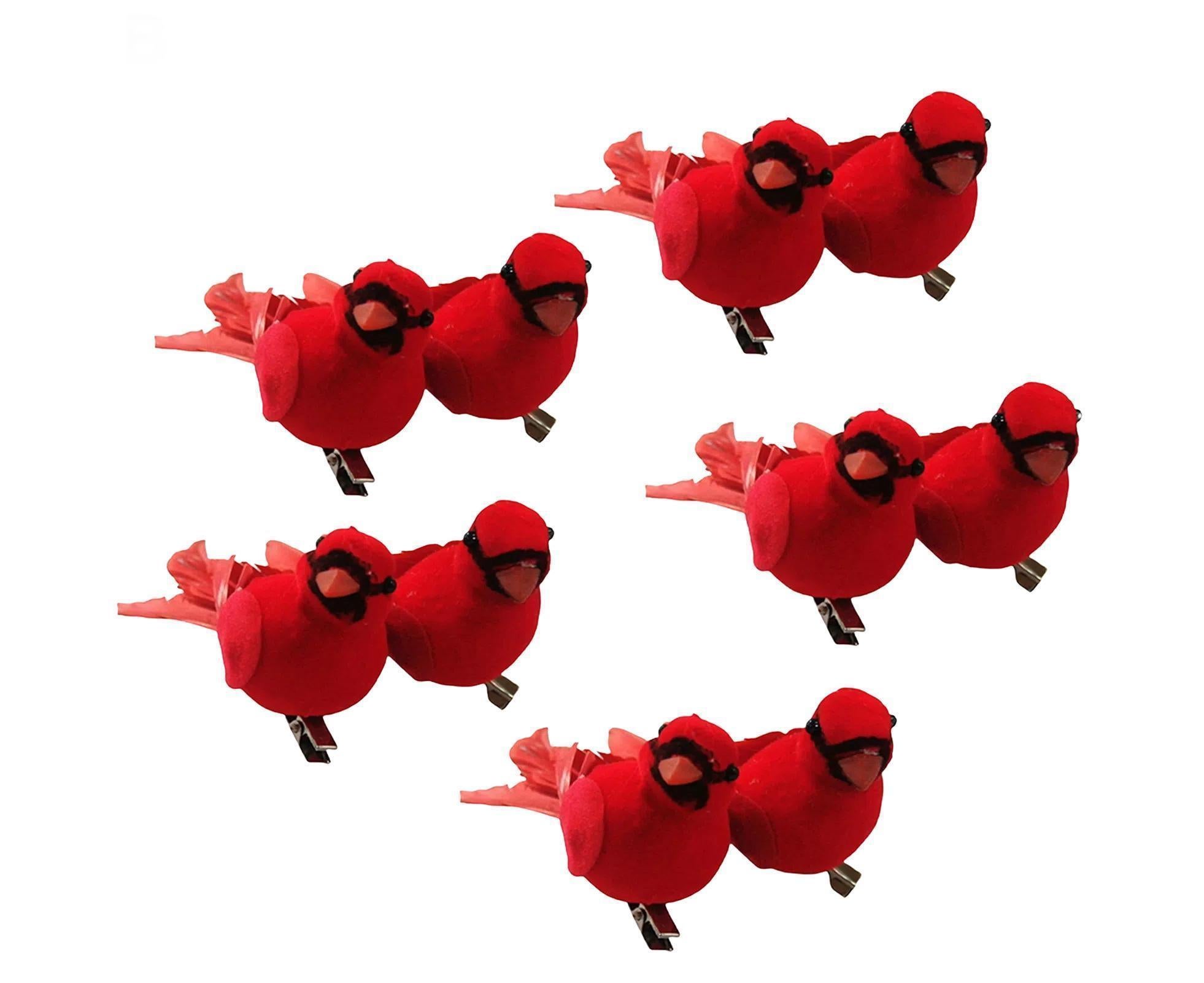 10Pcs Artificial Red Christmas Lucky Birds DIY Xmas Tree Pendant Decoration Gift-B 10Pcs Artificial Red Christmas Lucky Birds DIY Xmas Tree Pendant Decoration Gift-B