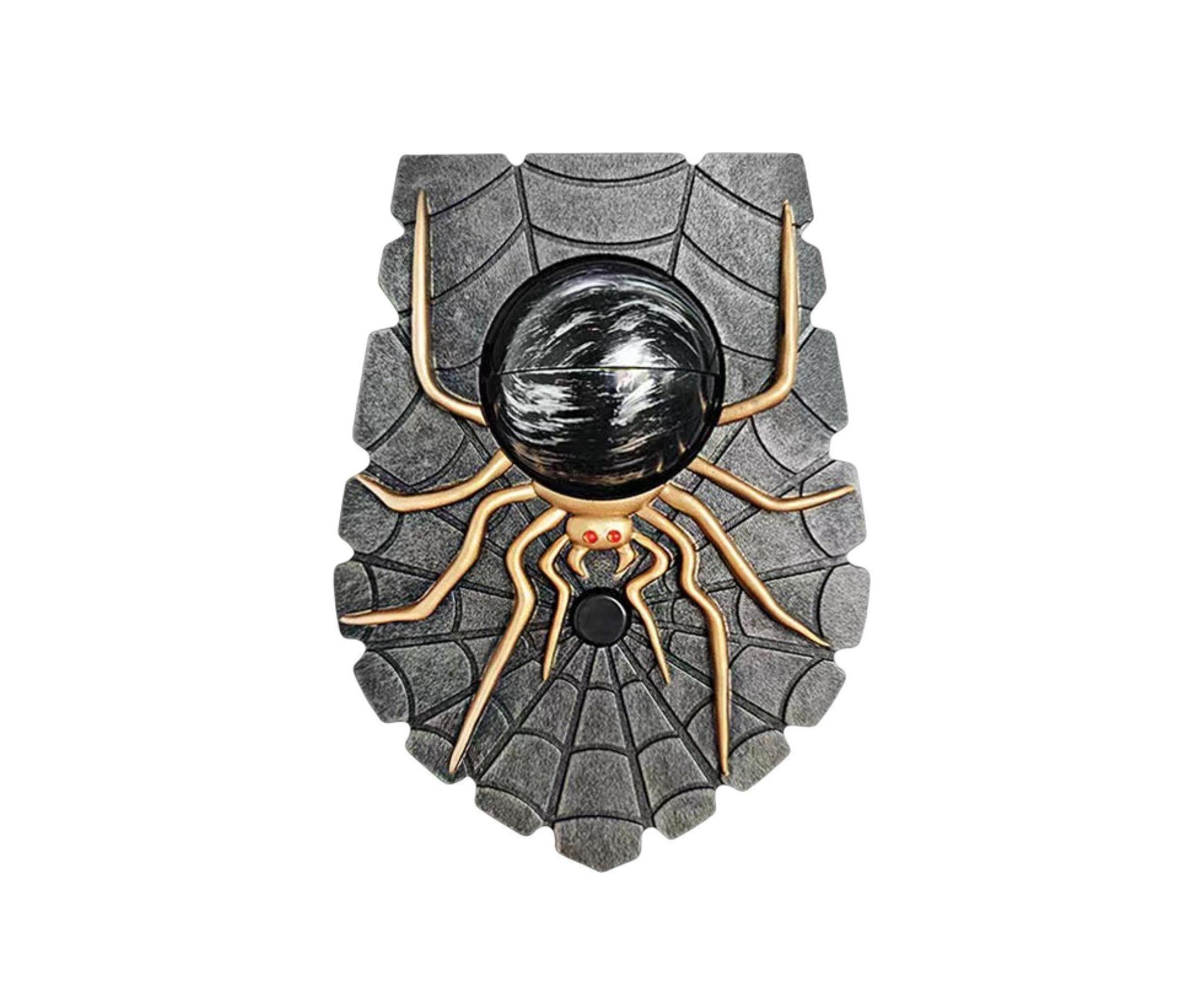 Halloween Doorbell Horror Realistic Big Eyeball Terrifying Vivid Spider Decorative Hanging Sounding Energy-saving Spider Doorbell for Halloween-Green