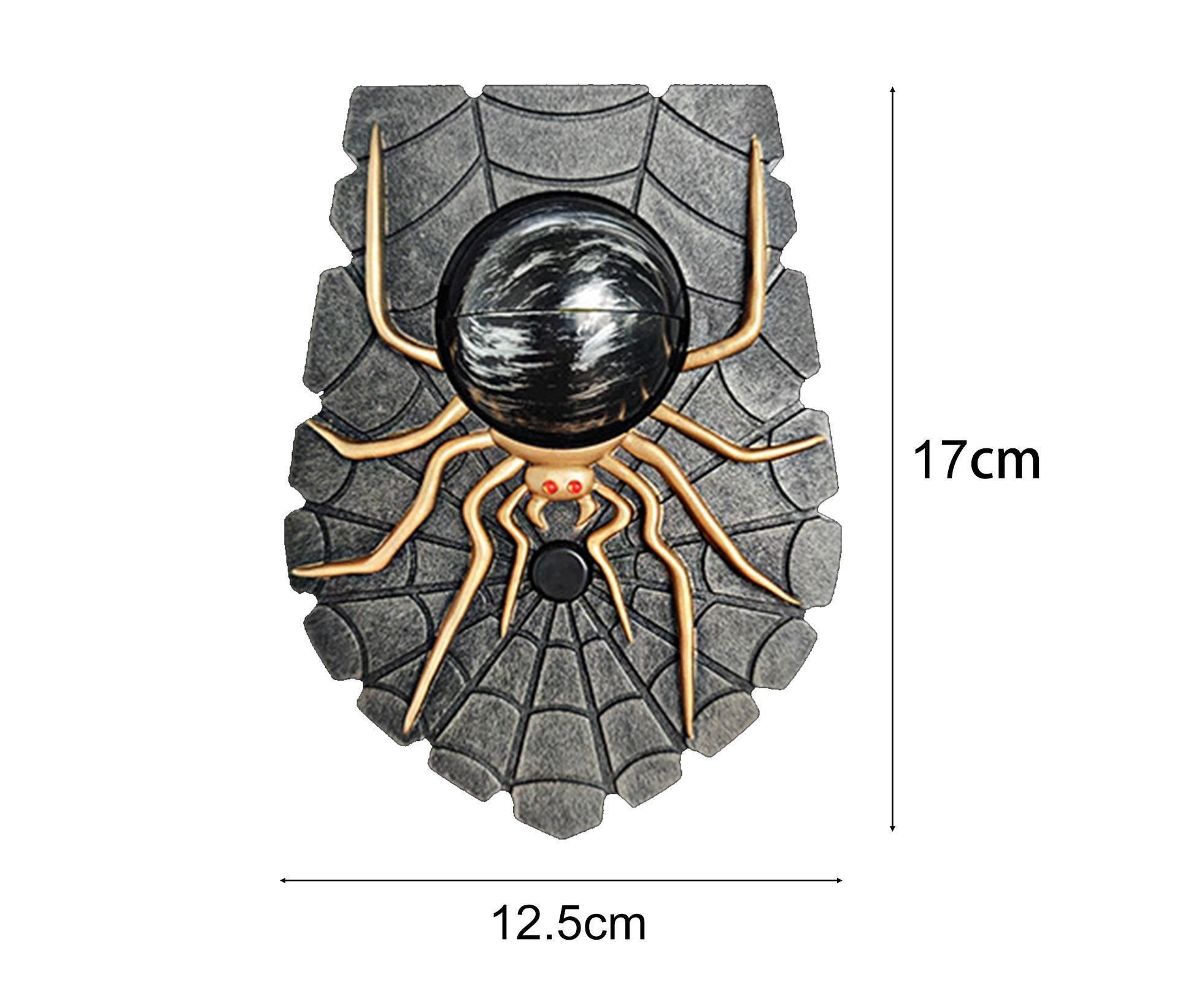 Halloween Doorbell Horror Realistic Big Eyeball Terrifying Vivid Spider Decorative Hanging Sounding Energy-saving Spider Doorbell for Halloween-Green