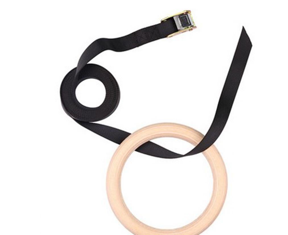 2 pcs Wood Gymnastic Rings - Olympic Gym Rings with Adjustable Straps 2 pcs Wood Gymnastic Rings - Olympic Gym Rings with Adjustable Straps