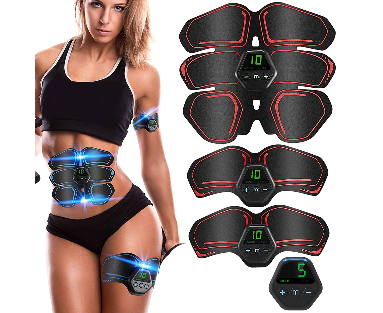 Muscle Toner Abdominal Toning Belt ABS Toner Body Muscle Trainer Wireless Portable Unisex Fitness Training Gear - Red Muscle Toner Abdominal Toning Belt ABS Toner Body Muscle Trainer Wireless Portable Unisex Fitness Training Gear - Red