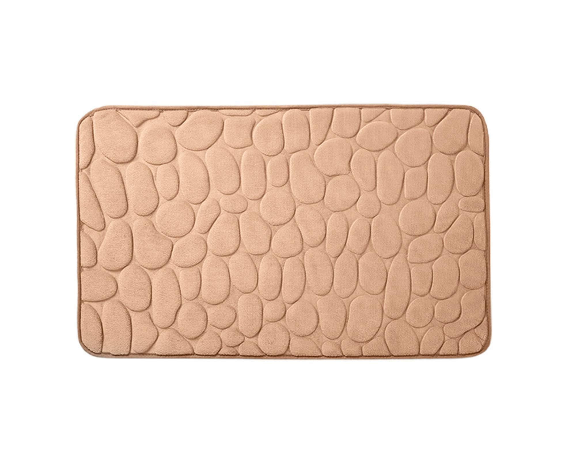 Floor Rugs Easy Clean Water Absorbent Solid Color Anti-slip Entrance Door Bath Mat for Home-Camel 50*80cm
