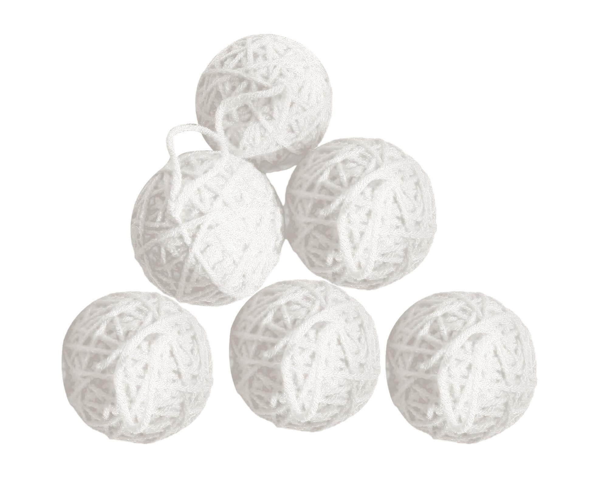 6Pcs Christmas Ball Ornament Handmade Soft Texture Decorate Foam Floral Bouquet Wool Winding Ball for Christmas - White 6Pcs Christmas Ball Ornament Handmade Soft Texture Decorate Foam Floral Bouquet Wool Winding Ball for Christmas - White