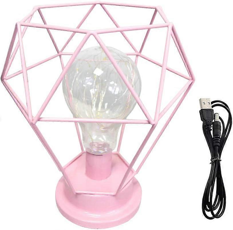 Desk Lamps Bedside Lamp Diamond Table Lamp Made of Nordic Wire Decorative USB LED Desk Lamp Battery-operated Desk Lamps Bedside Lamp Diamond Table Lamp Made of Nordic Wire Decorative USB LED Desk Lamp Battery-operated