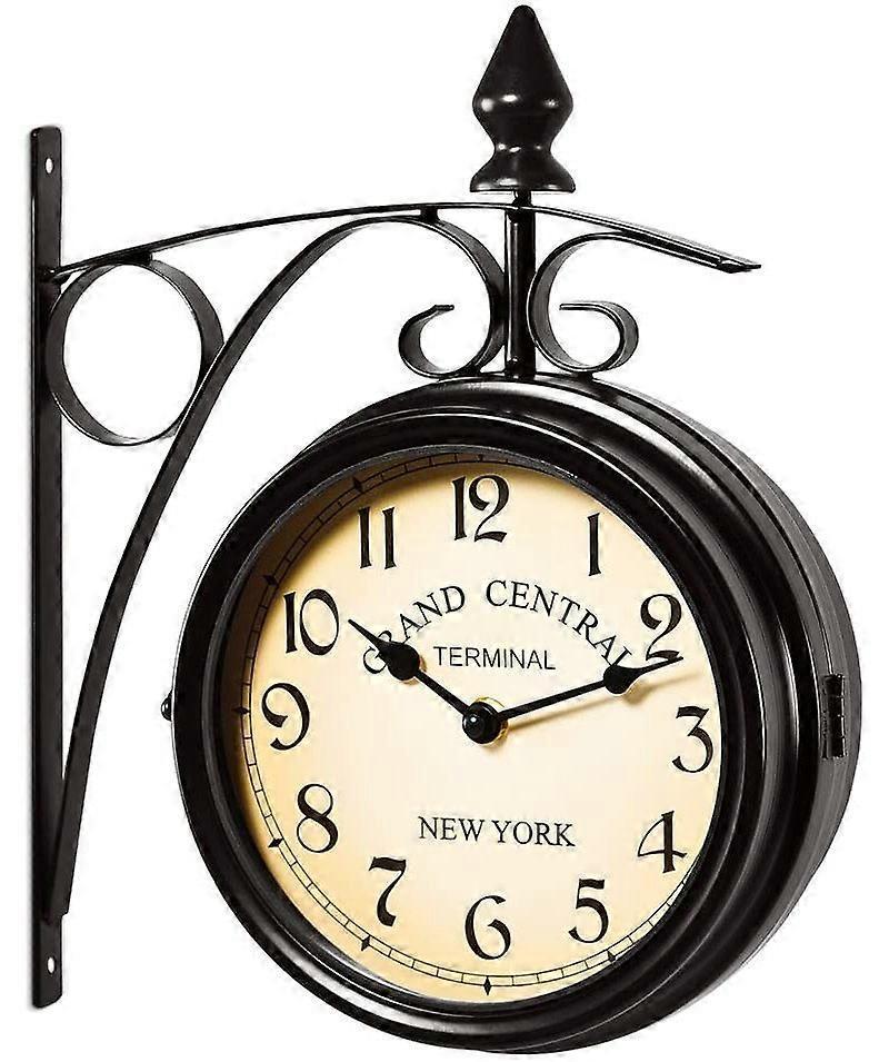 Wall Clock Wrought Iron Garden Clock Station Clock 2-sided Handmade Grand Central Terminal New York Wall Clock Wrought Iron Garden Clock Station Clock 2-sided Handmade Grand Central Terminal New York