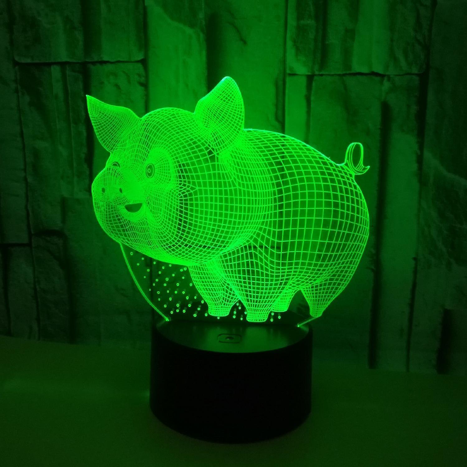 JUSCH Pig Night Light 3D Illusion Lamp Touch 7 Color Changing Bed Room Decor Girl babies Birthday Present Toys Pigs Gifts B091-1111