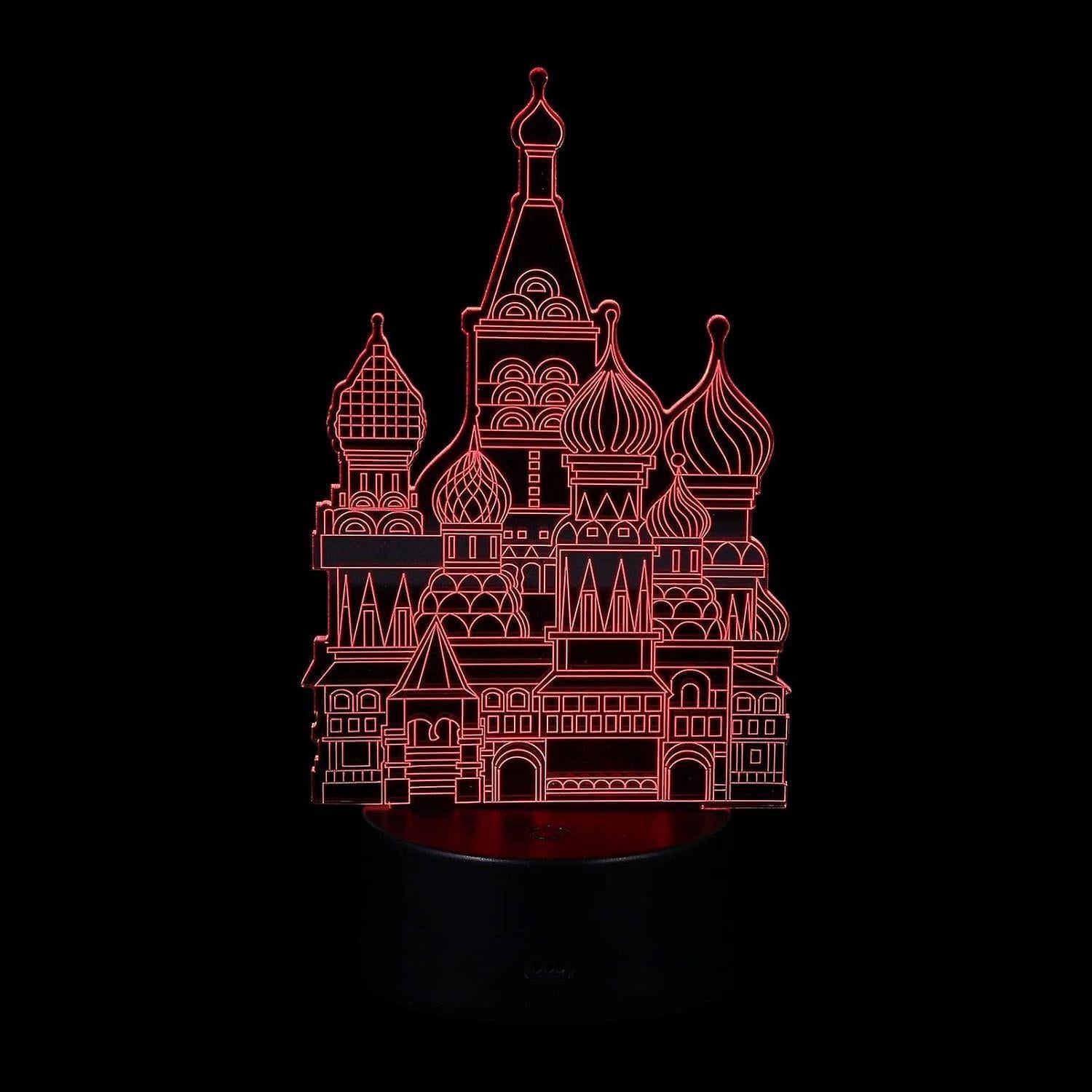 Black Table Decor 1 Set 3D Castle Night Light 3D Optical Illusion Night Lamp Decorative Bedside Light Tabletop Decoration Ornament Without Battery