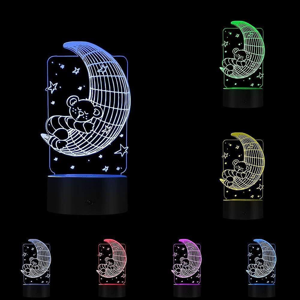 Koala Lying on The Moon 3D Effect Optical Illusion Night Light Nursery babies Room Decor Table Lamp Sleepy LED Illuminated Light Koala Lying on The Moon 3D Effect Optical Illusion Night Light Nursery babies Room Decor Table Lamp Sleepy LED Illuminated Light