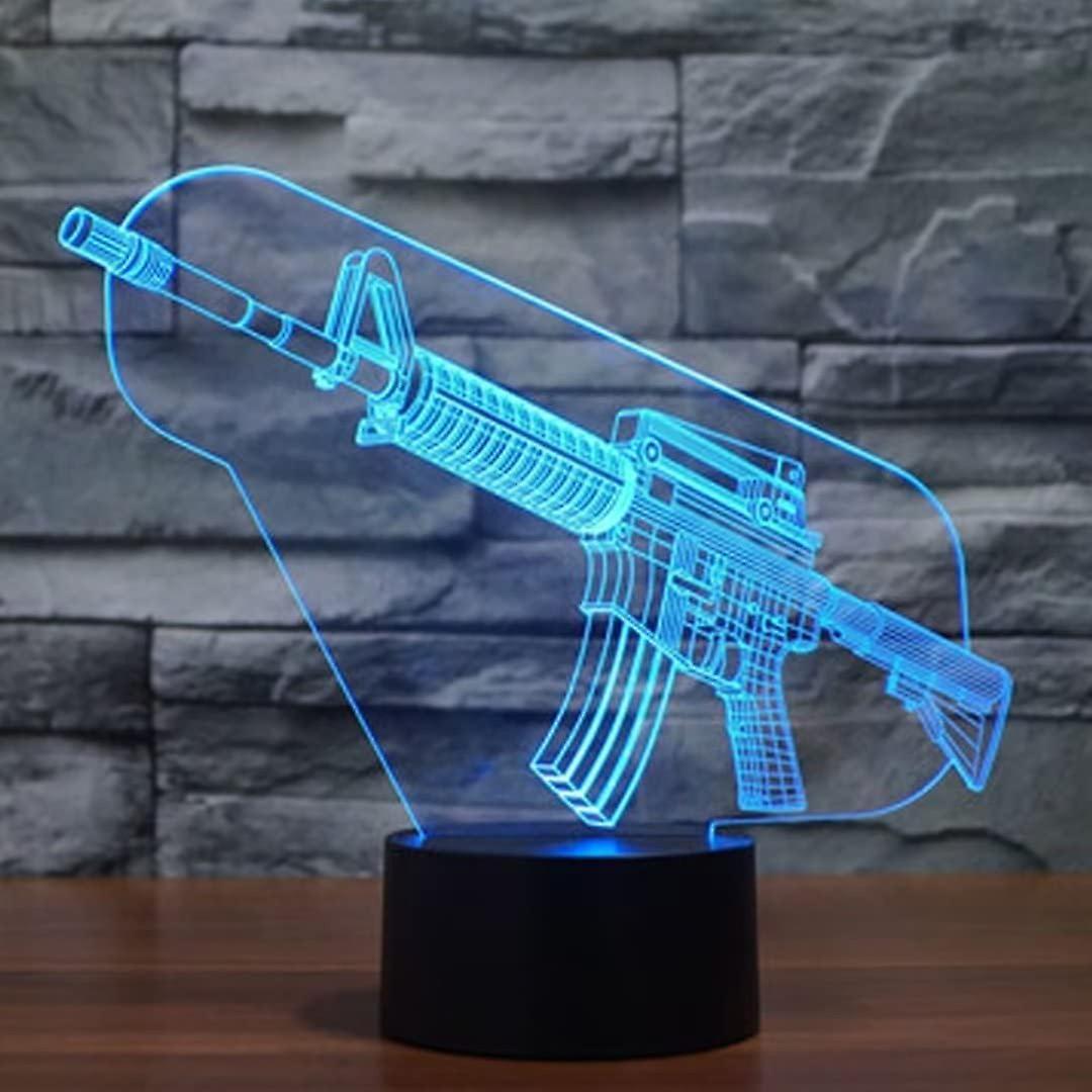 3D Gun Optical Illusion Night Light