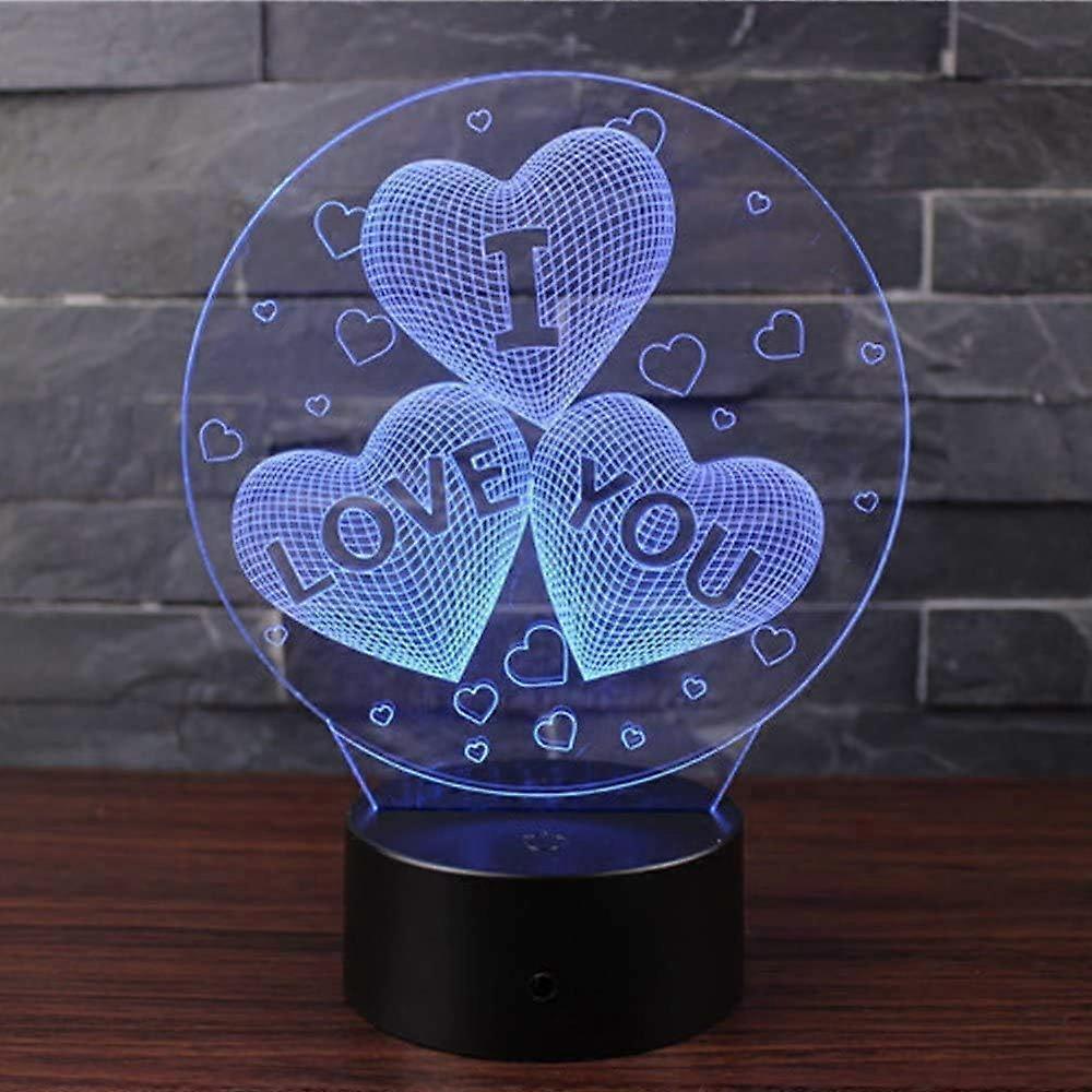 3D Illusion Lamps LED 7 Colors Changing Night Light Touch Switch for Bedroom Home Decor Wedding Birthday Christmas Valentine%27s Day Gift Romantic Atmos