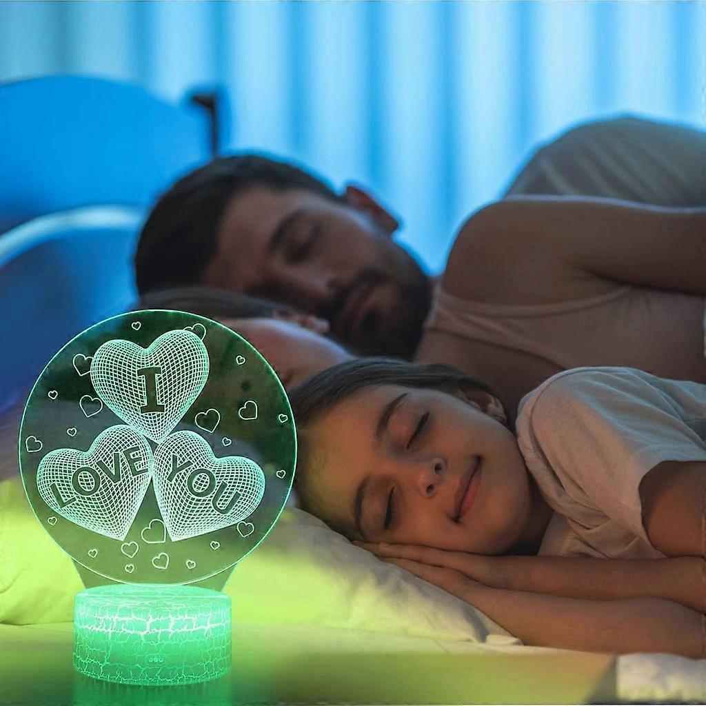 3D Illusion Lamps LED 7 Colors Changing Night Light Touch Switch for Bedroom Home Decor Wedding Birthday Christmas Valentine%27s Day Gift Romantic Atmos