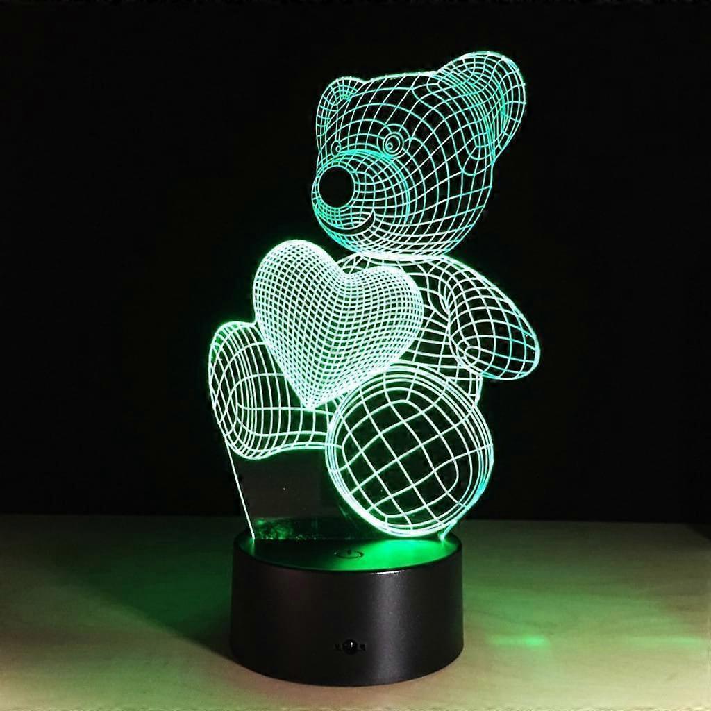 3D Optical Illusion Lamp LED 7 Colors Touch Switch Changing Night Light For Bedroom Home Decoration
