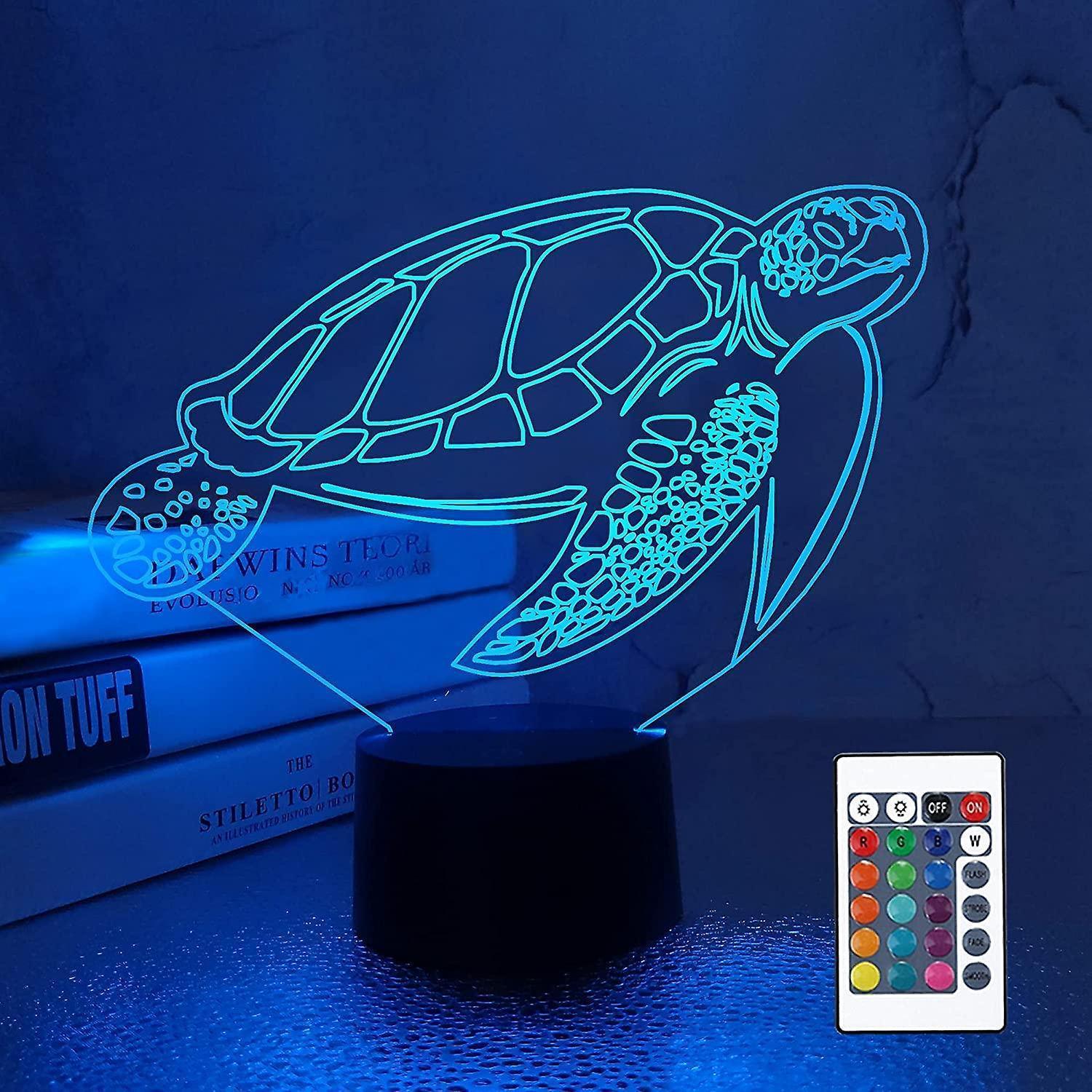 3D Turtle Night Light Optical Illusion Lamp with 1 3D Turtle Night Light Optical Illusion Lamp with 1