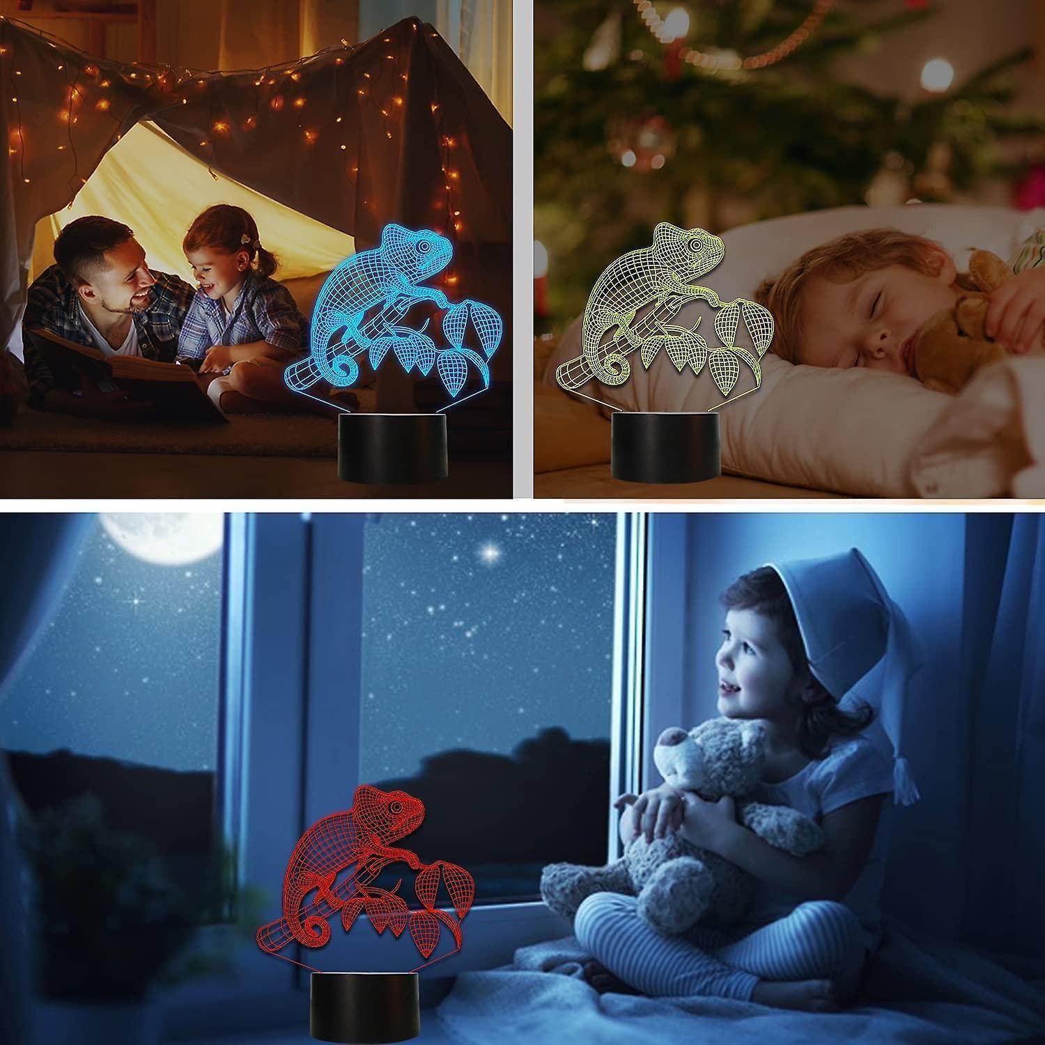 Chameleon Animal 3D Night Light Illusion Lamp for