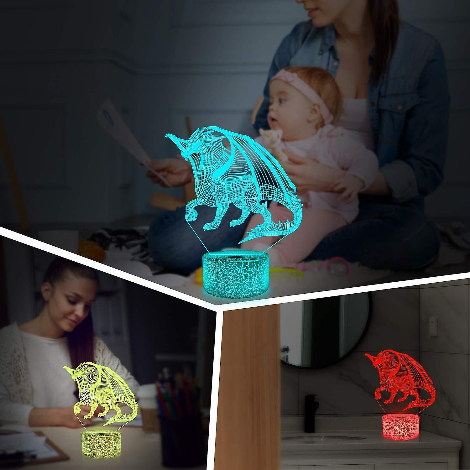 3D Dragon Lamp Night Light 3D Illusion lamp 16 Color