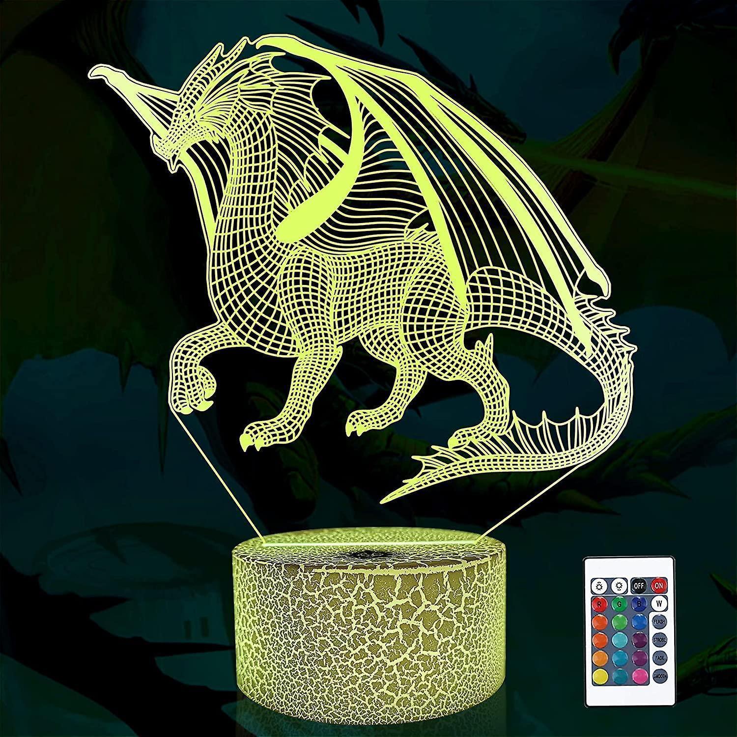 3D Dragon Lamp Night Light 3D Illusion lamp 16 Color