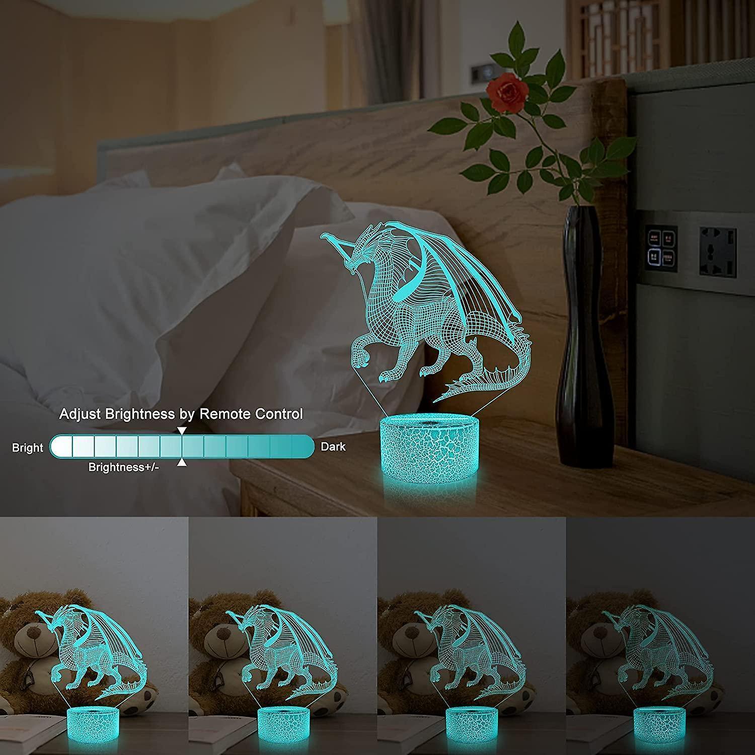 3D Dragon Lamp Night Light 3D Illusion lamp 16 Color