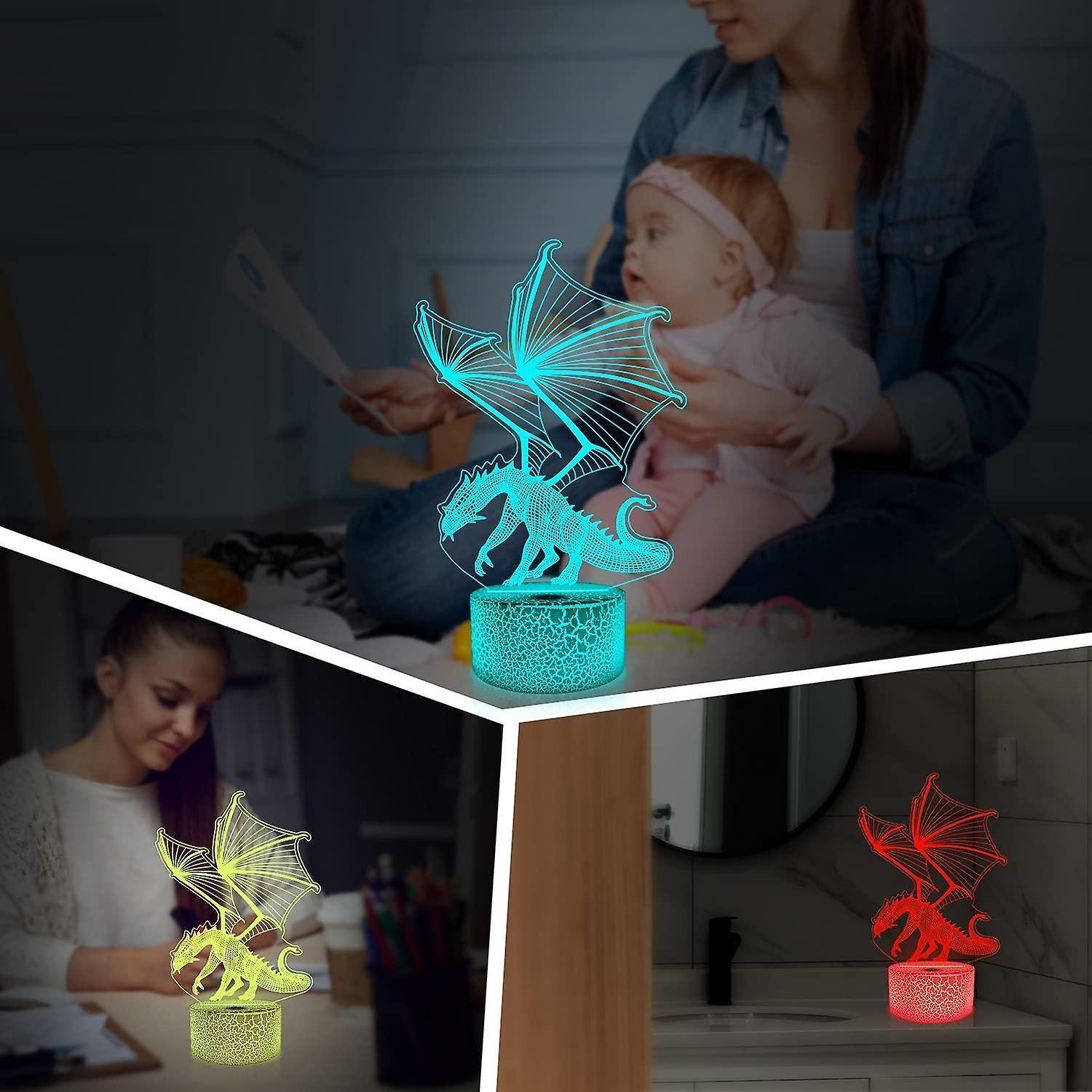3D Dragon Lamp Night Light 3D Illusion lamp 16 Color