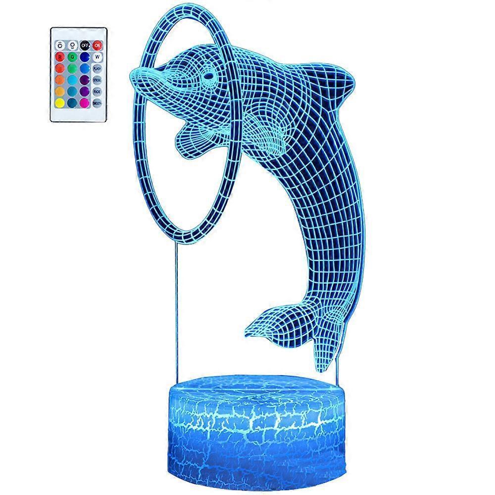 Dolphin series 3D night light remote controlled table lamp with LED color transition Dolphin series 3D night light remote controlled table lamp with LED color transition