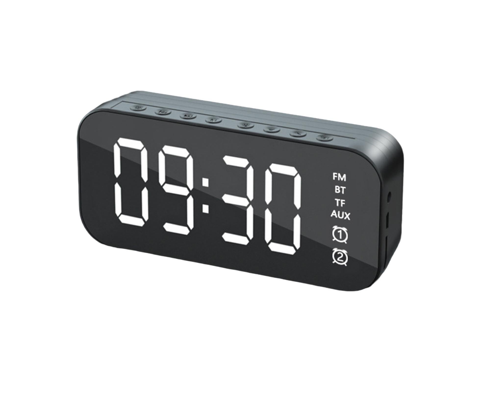 4.2 Version Alarm Clock Handsfree Multifunctional ABS LED Digital Display Mirror Screen Bluetooth-compatible Subwoofer Desktop Decor - Black 4.2 Version Alarm Clock Handsfree Multifunctional ABS LED Digital Display Mirror Screen Bluetooth-compatible Subwoofer Desktop Decor - Black