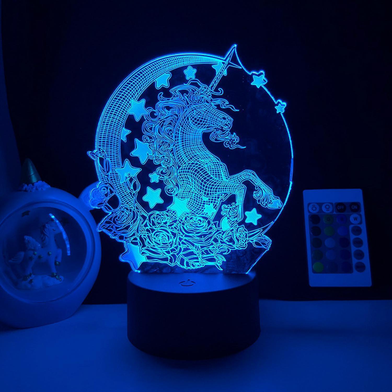 LED Night Light Unicorn Series 3D Illusion Lamp