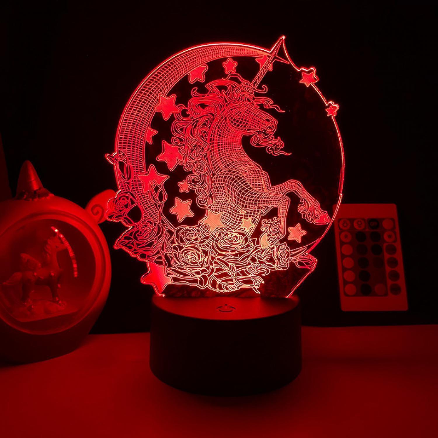 LED Night Light Unicorn Series 3D Illusion Lamp