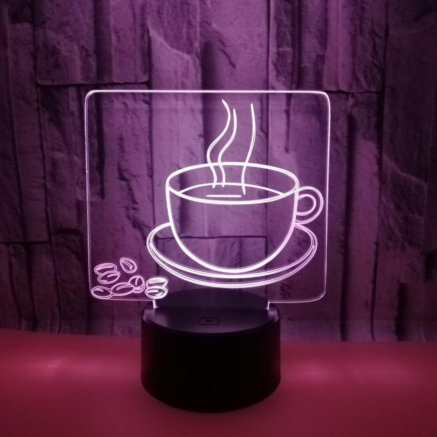 3D Coffee Night Light Led Light Optical Illusion