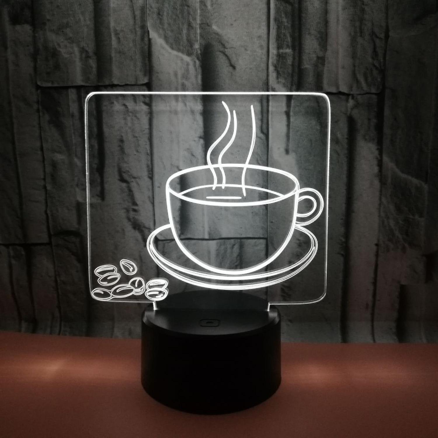3D Coffee Night Light Led Light Optical Illusion