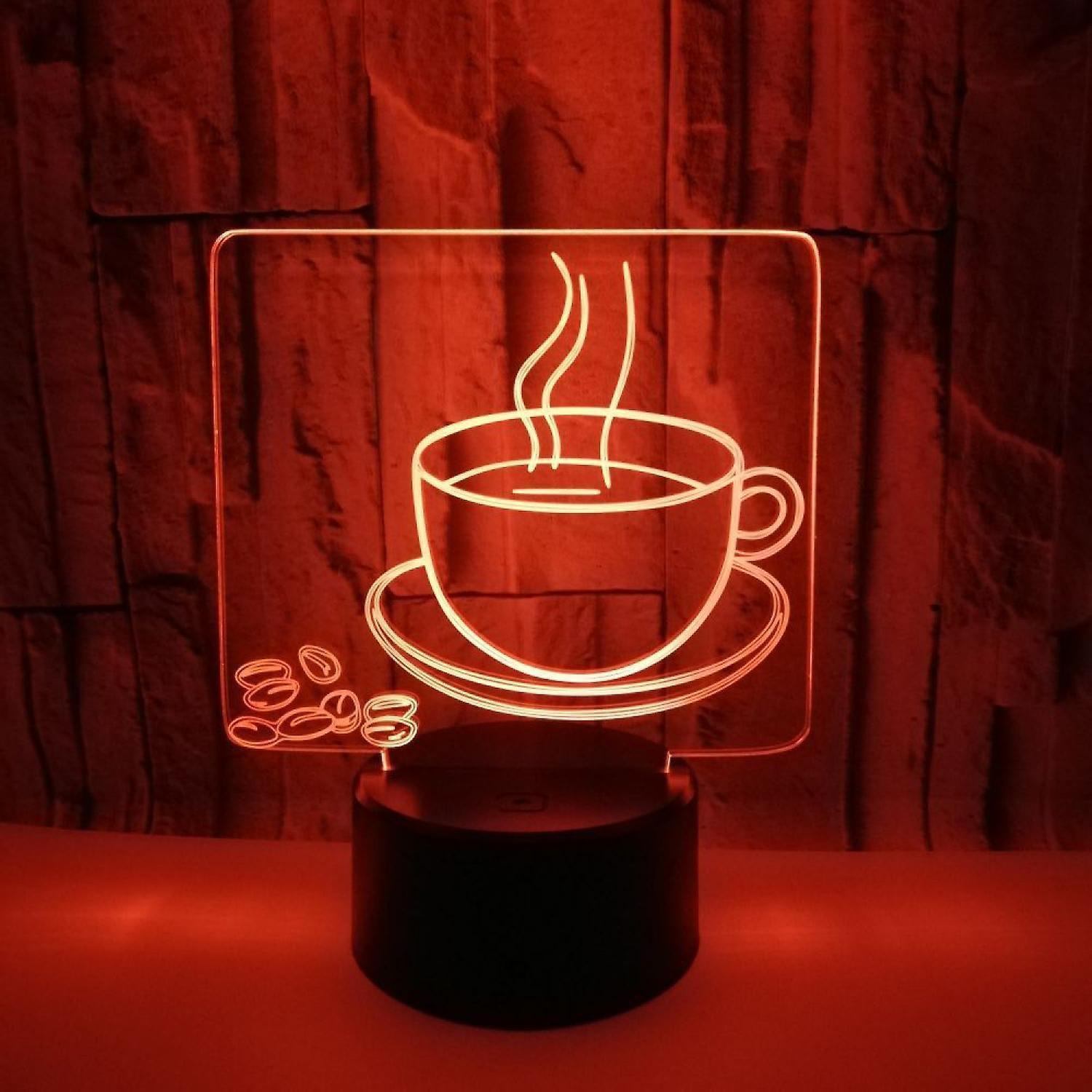 3D Coffee Night Light Led Light Optical Illusion