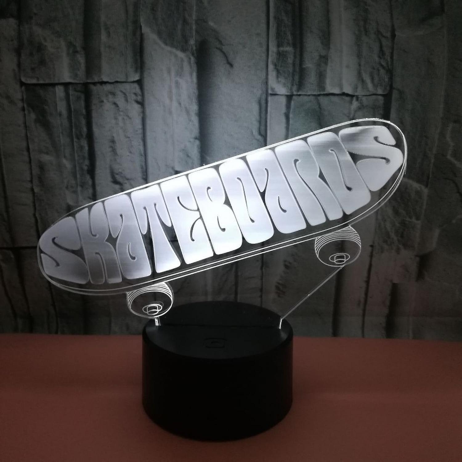 3D Optical Illusion Skateboard Sensor Night Light 3D Optical Illusion Skateboard Sensor Night Light