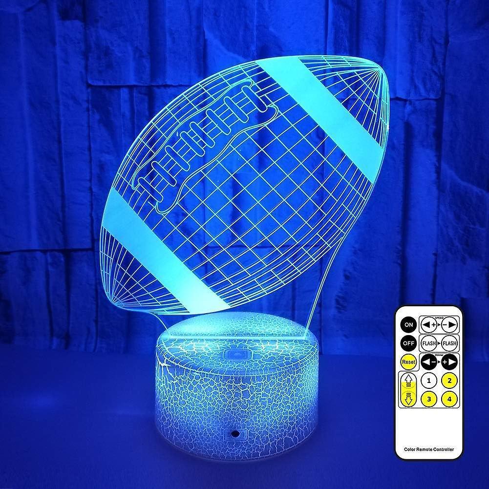 Football Night Lights For babies - 3D Led Illusion Lamp With Touch & Remote Control Football Night Lights For babies - 3D Led Illusion Lamp With Touch & Remote Control