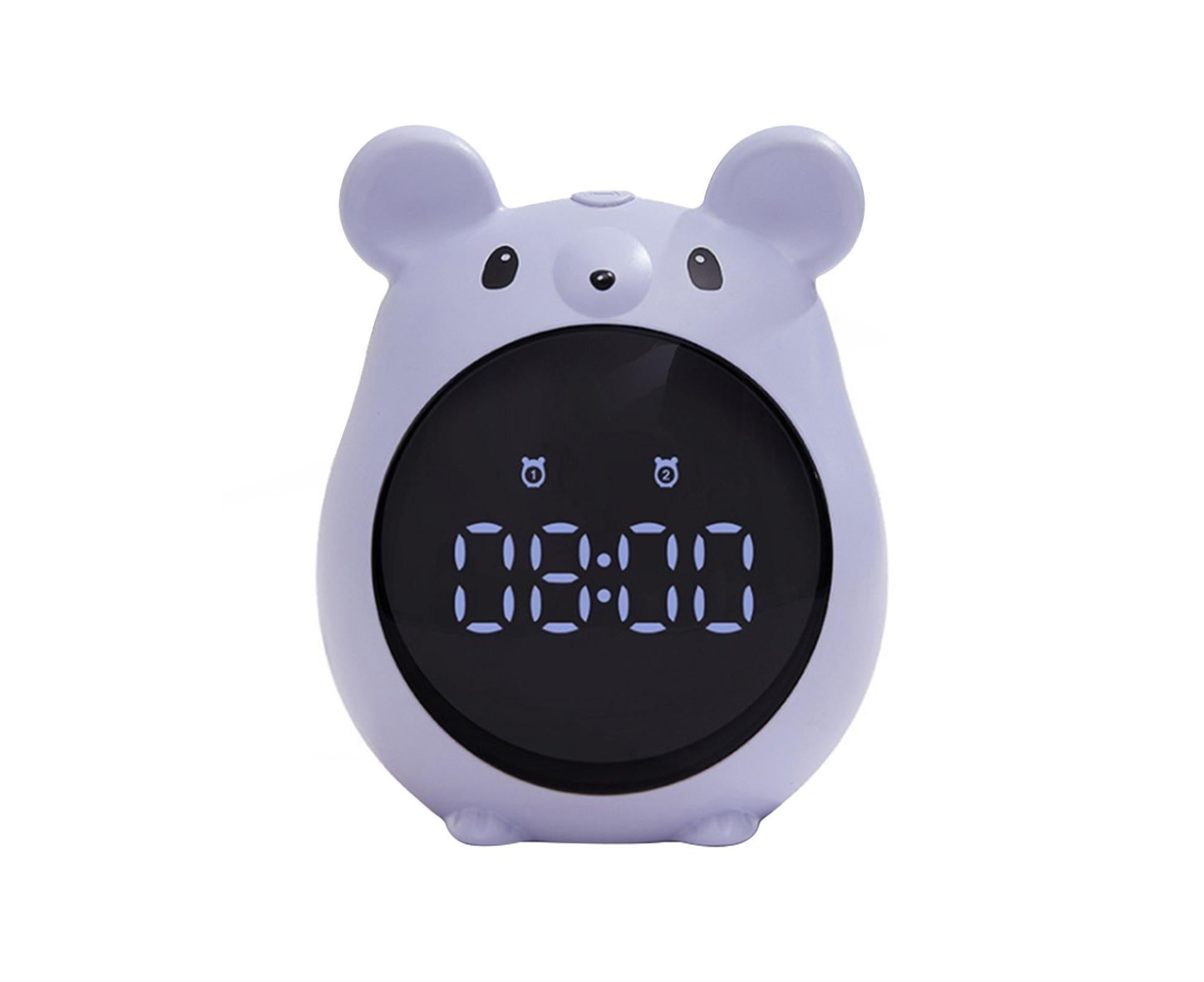Alarm Clock Cartoon Large Screen Mouse Shape Rechargeable Time for Home - Blue Alarm Clock Cartoon Large Screen Mouse Shape Rechargeable Time for Home - Blue