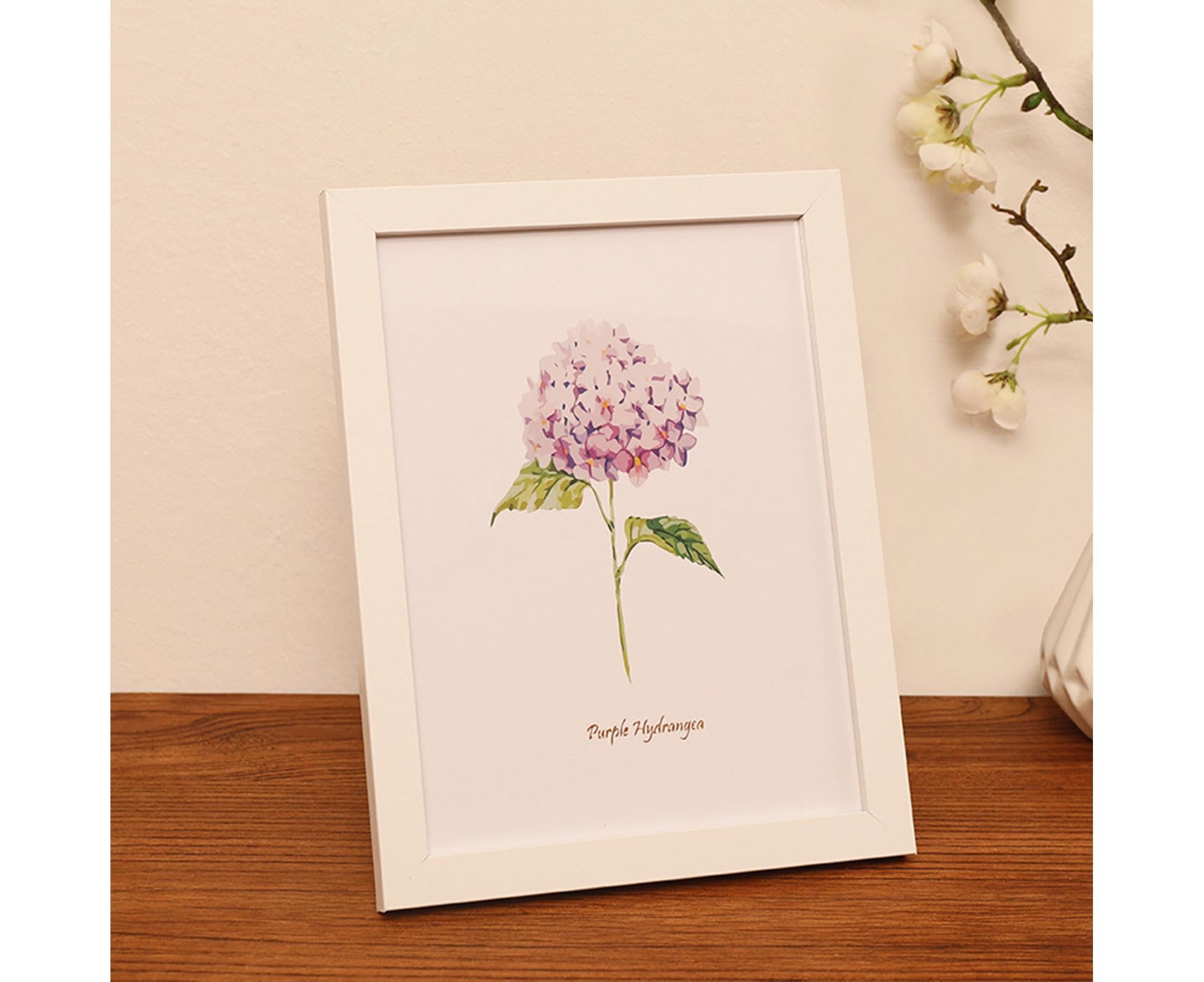 8/10-Inch Wooden Photo Frame High Clarity Glass Back Support Modern Heavy Duty Desktop Picture Display Decorative Frame Home Supplies - White 8inch