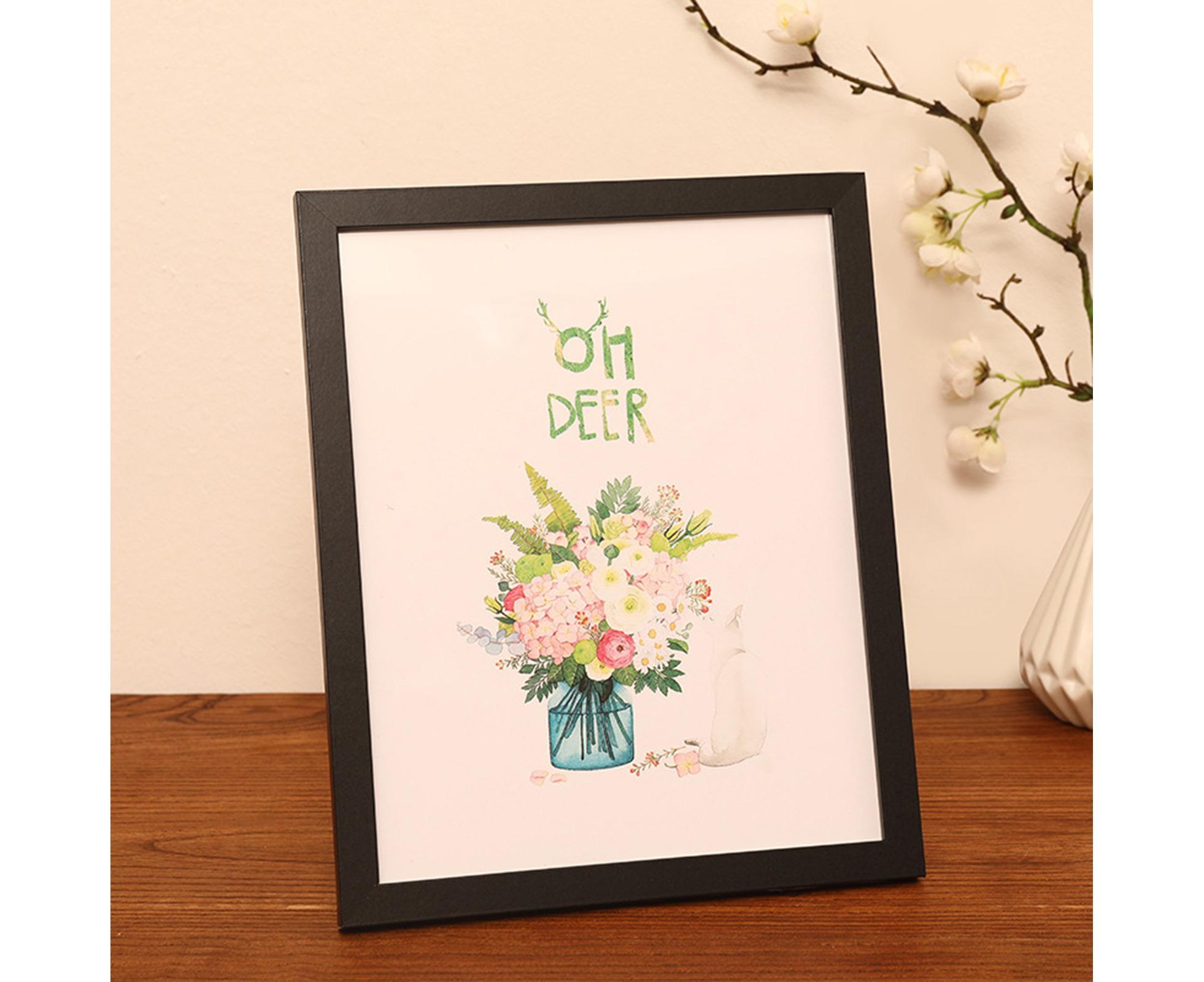 8/10-Inch Wooden Photo Frame High Clarity Glass Back Support Modern Heavy Duty Desktop Picture Display Decorative Frame Home Supplieslack 10inch