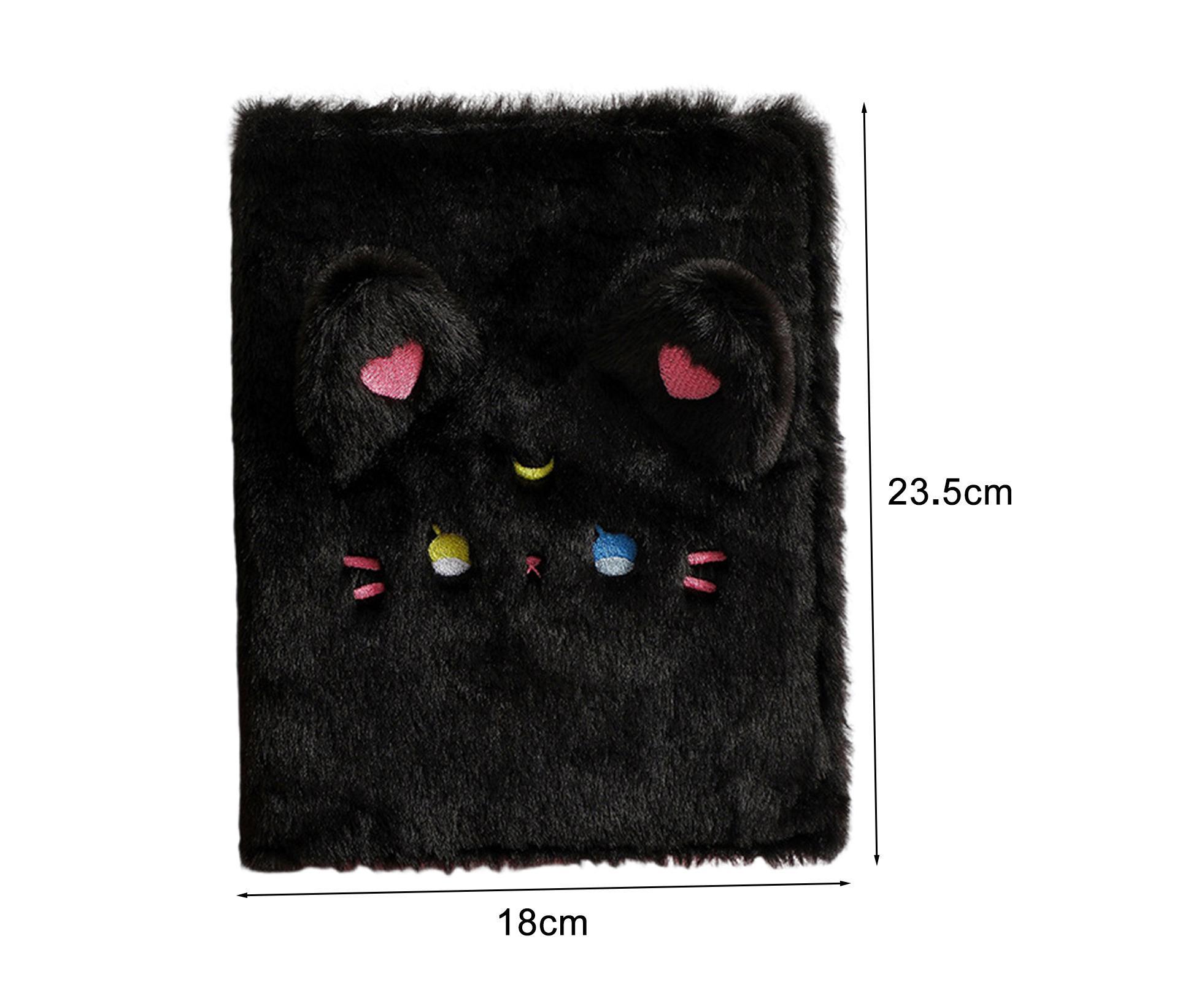 A5 Plush Cartoon Binder with 20 Photo Inner Sleeves Modern Practical Photo Album for Picture Cards Storage - Black