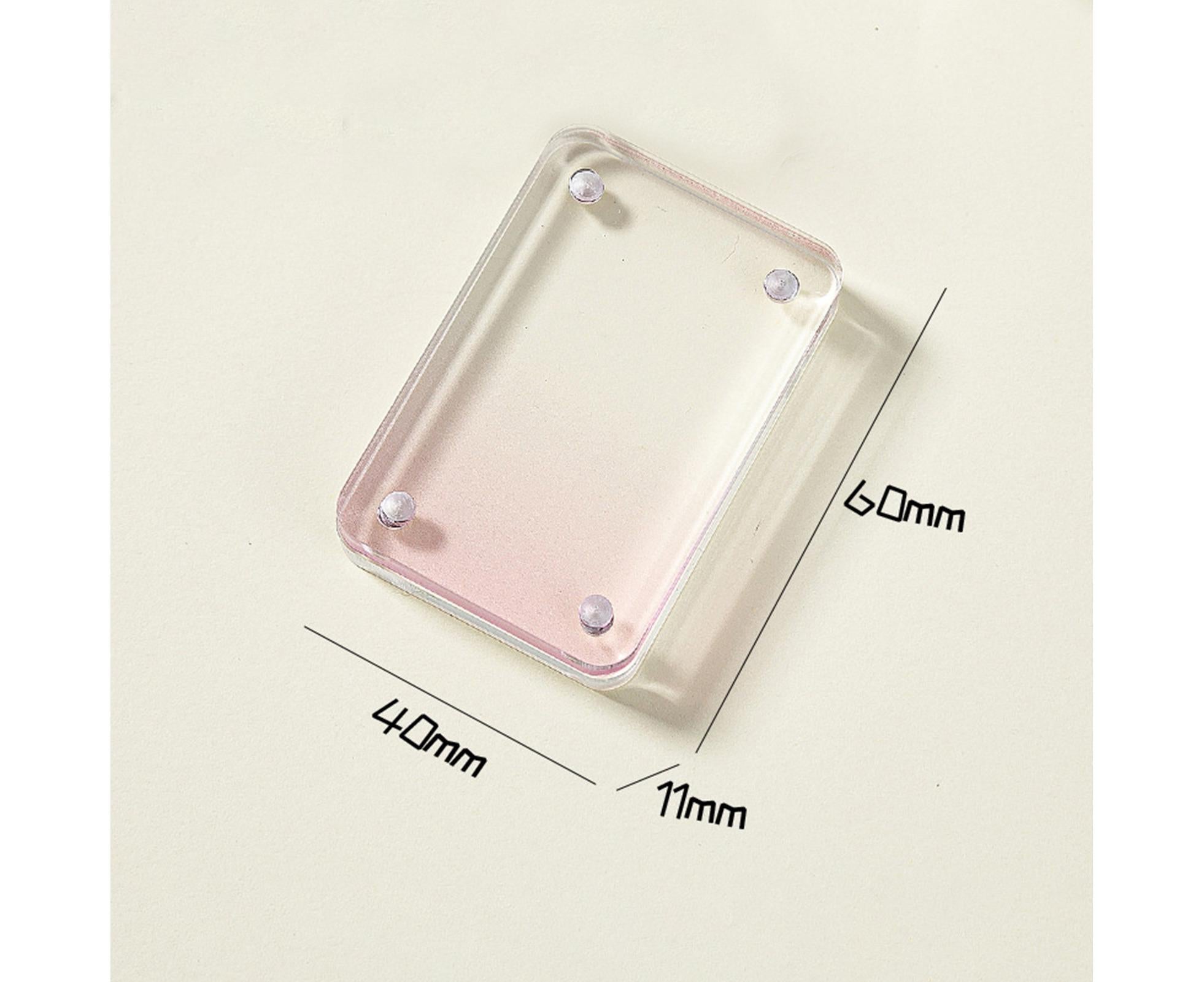 Card Brick grip Suction Transparent Visible DIY Store Photos Gradient Color Flowing Sand Mahjong Size Card Case Album Home Supply - Pink