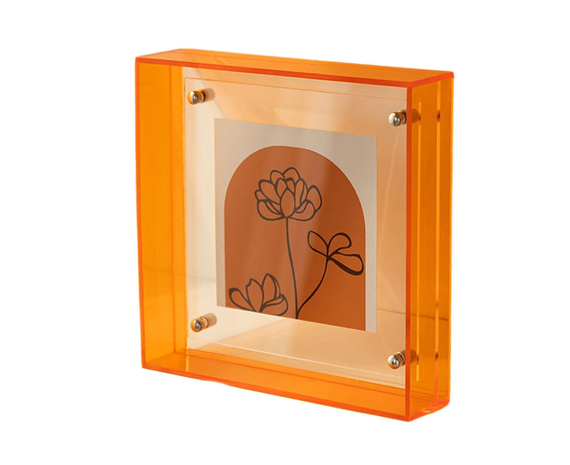 Dazzling Acrylic Photo Frame Ornaments Printing And Framing Creative Picture Frame Display DIY Wash Photos Home Decor - Orange Dazzling Acrylic Photo Frame Ornaments Printing And Framing Creative Picture Frame Display DIY Wash Photos Home Decor - Orange