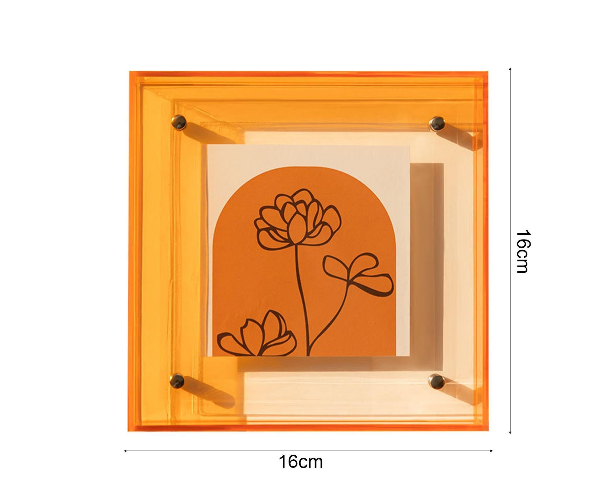 Dazzling Acrylic Photo Frame Ornaments Printing And Framing Creative Picture Frame Display DIY Wash Photos Home Decor - Orange