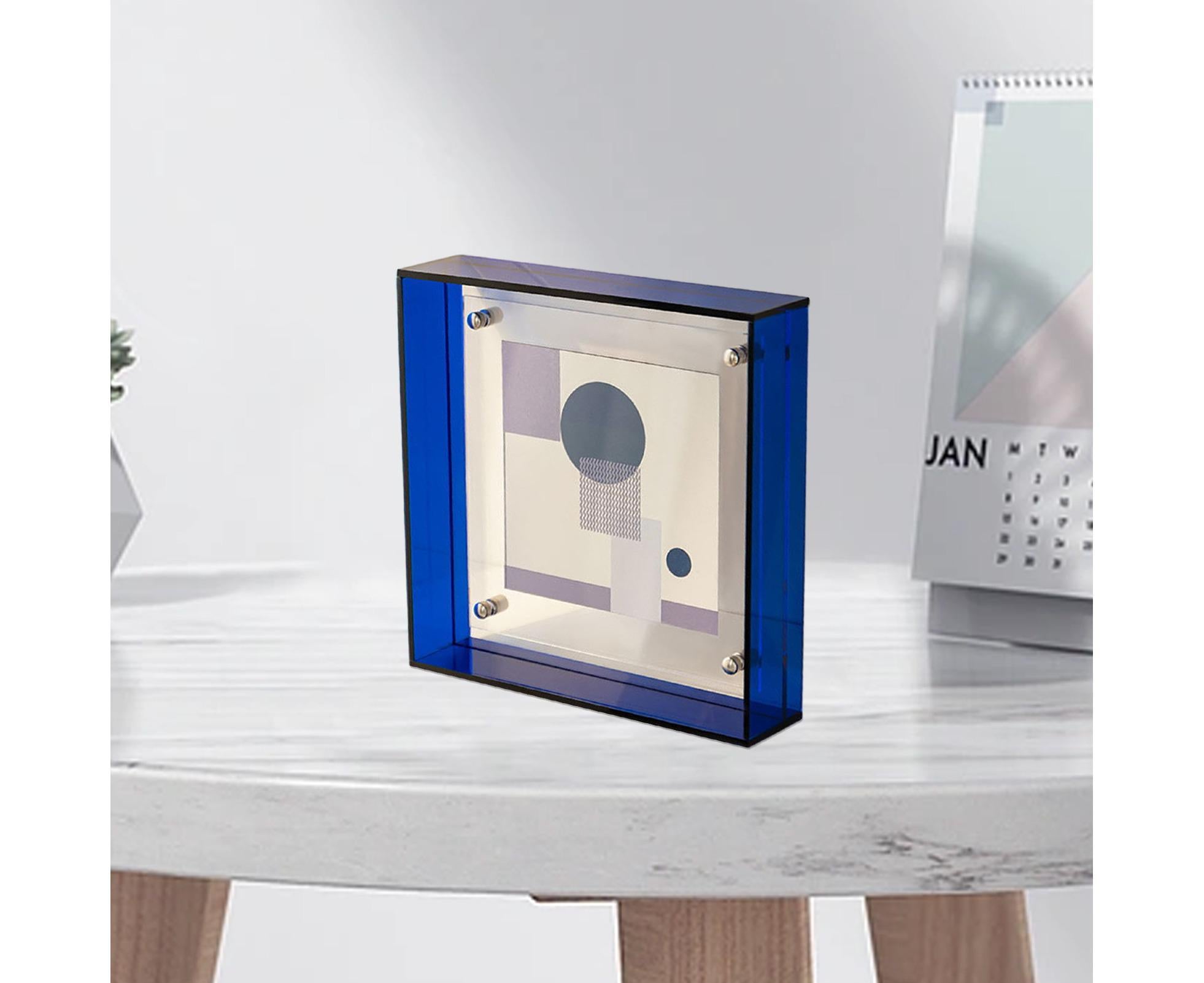 Dazzling Acrylic Photo Frame Ornaments Printing And Framing Creative Picture Frame Display DIY Wash Photos Home Decor - Blue
