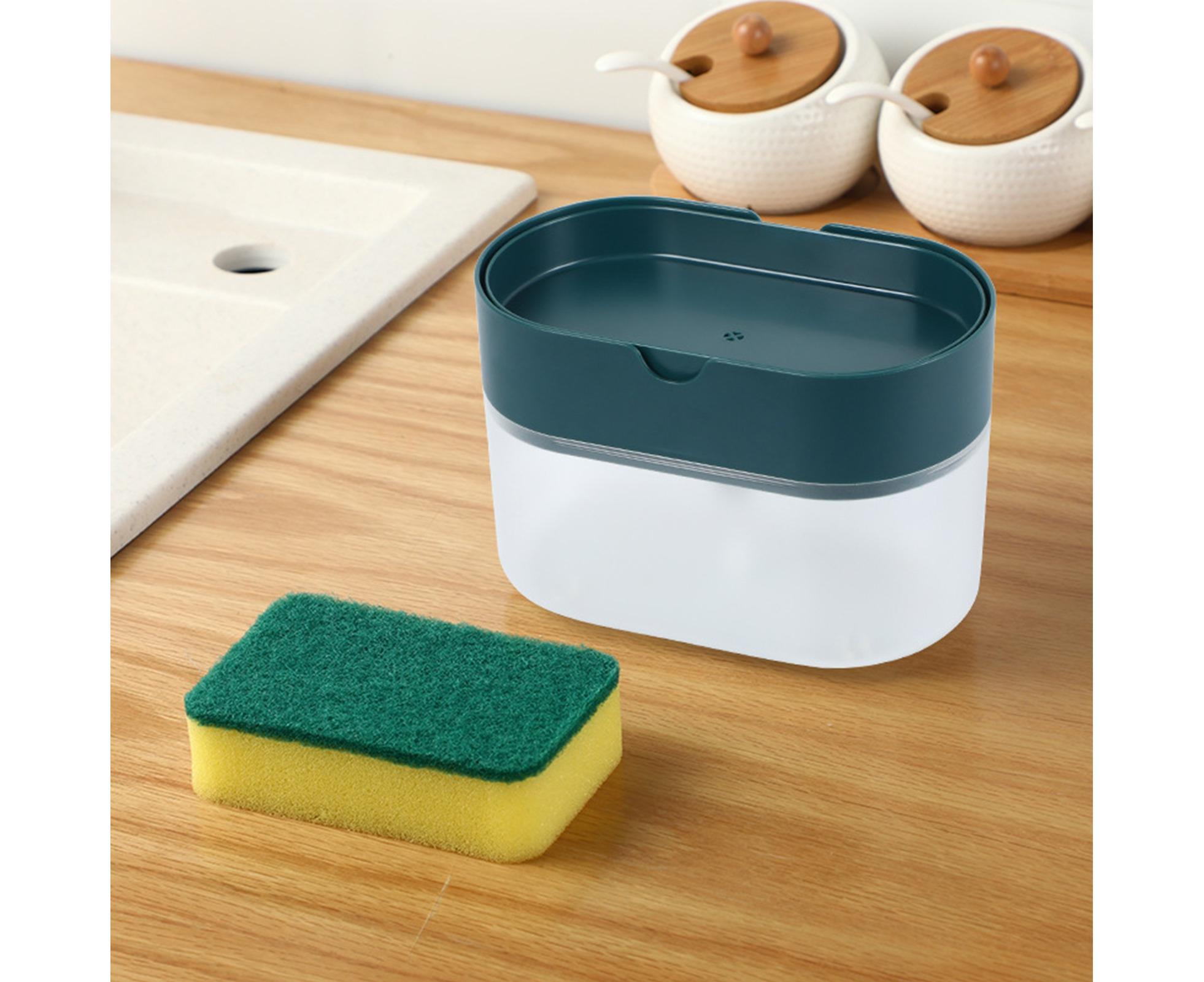 Dish Soap Dispenser Detachable 2 in1 Plastic Wide Application Soap Pump Dispenser for Kitchen